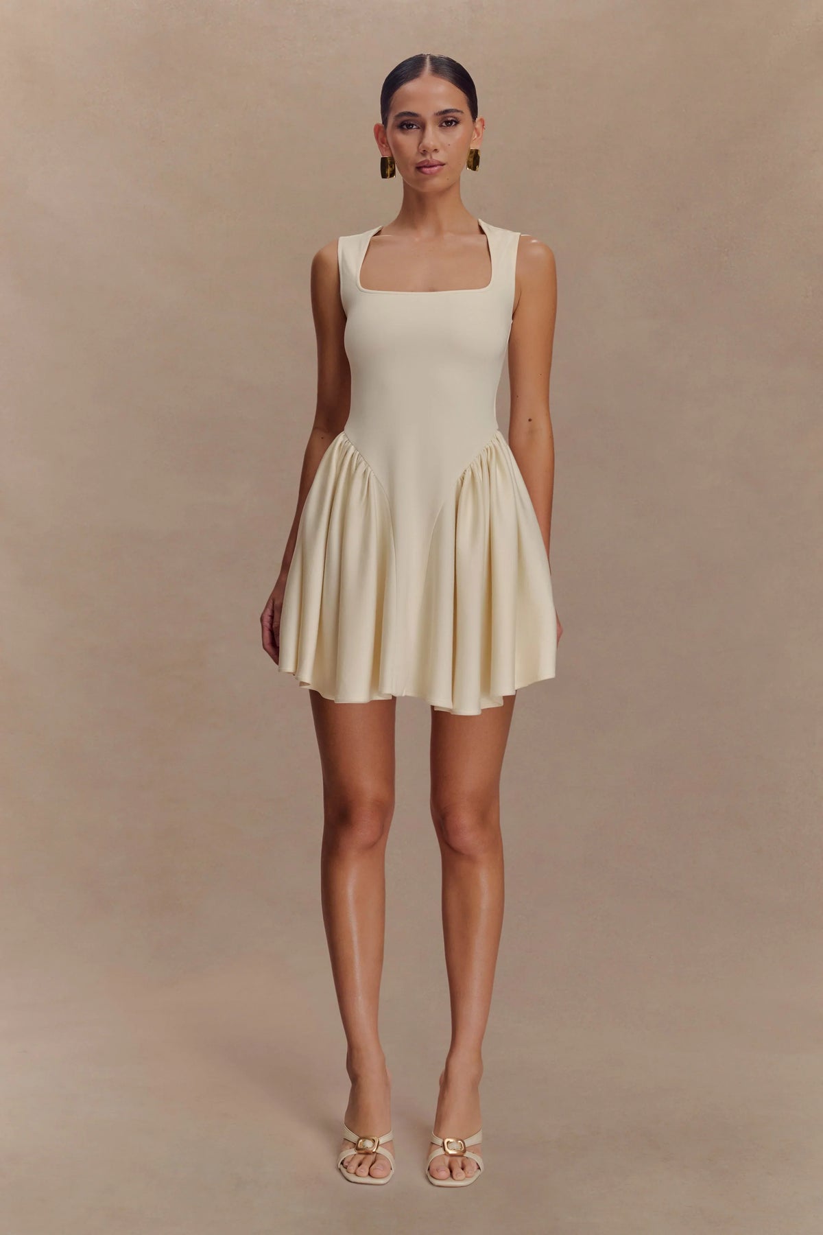 Sharon Scuba Jersey Mini Dress Ivory