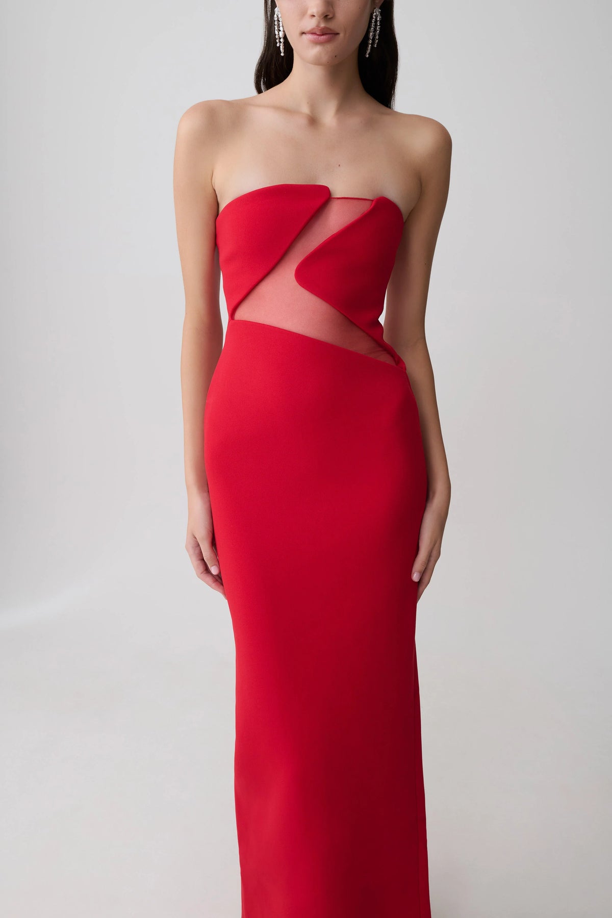 Lianne Strapless Maxi Dress Red