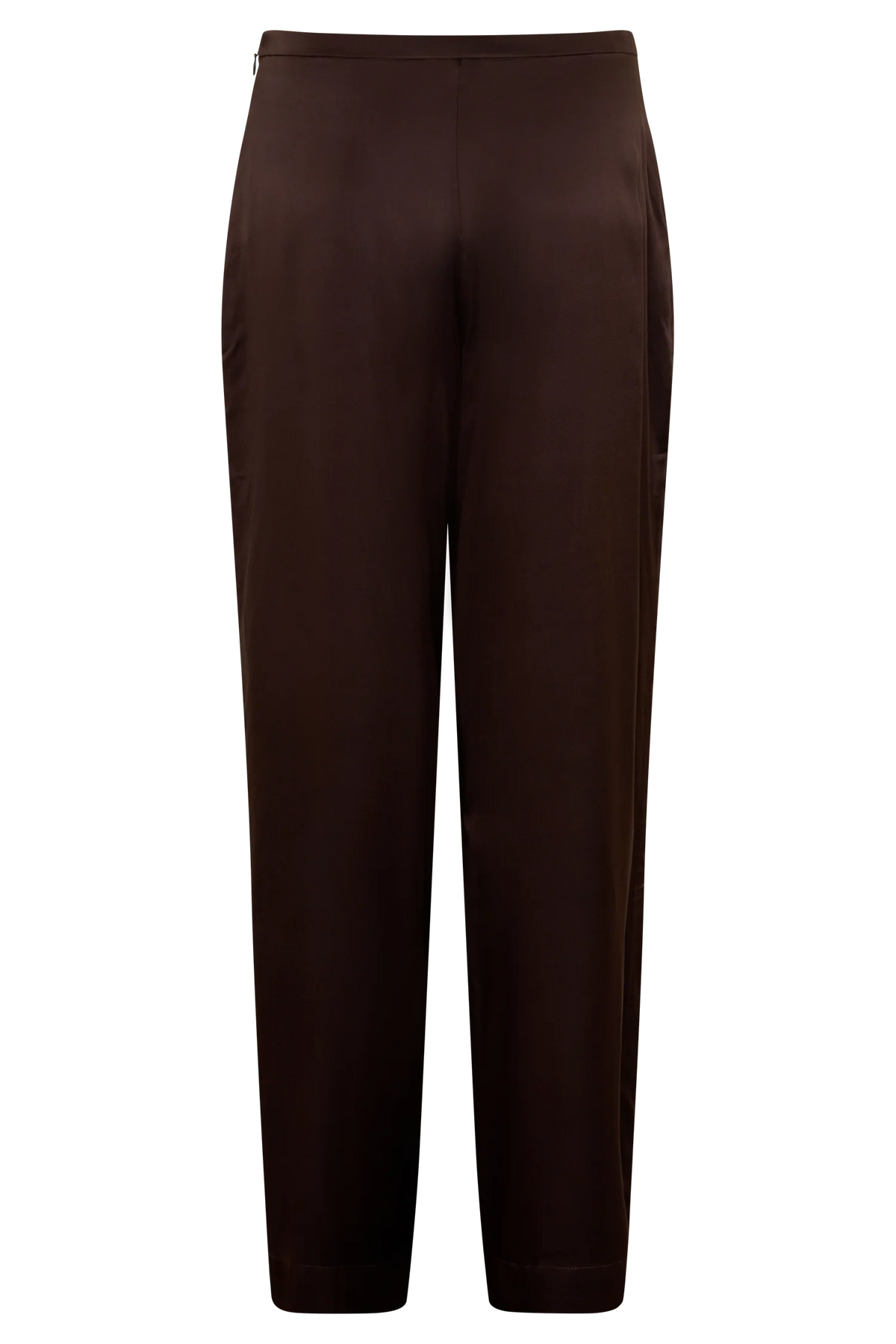Kayla Silk Blend Straight Leg Pants Dark Chocolate