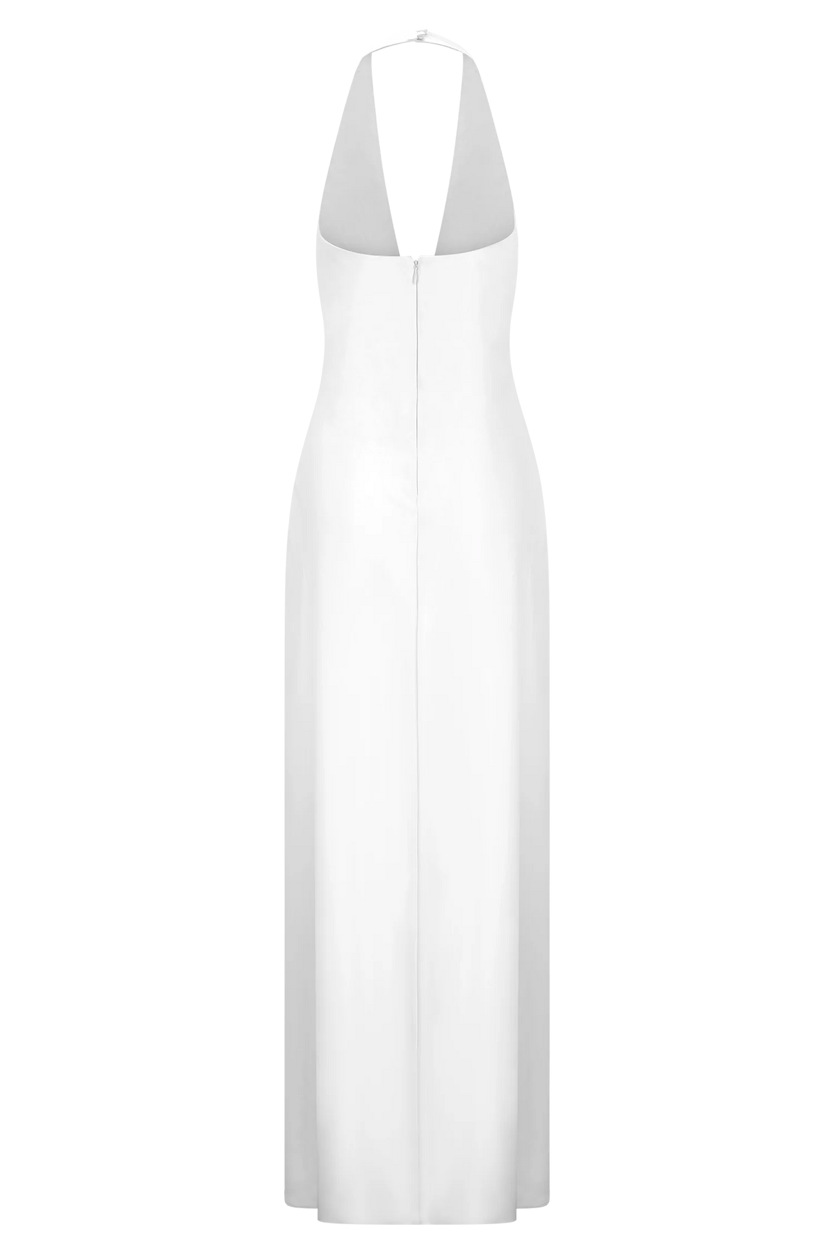 Alice Satin Halter Maxi Dress White