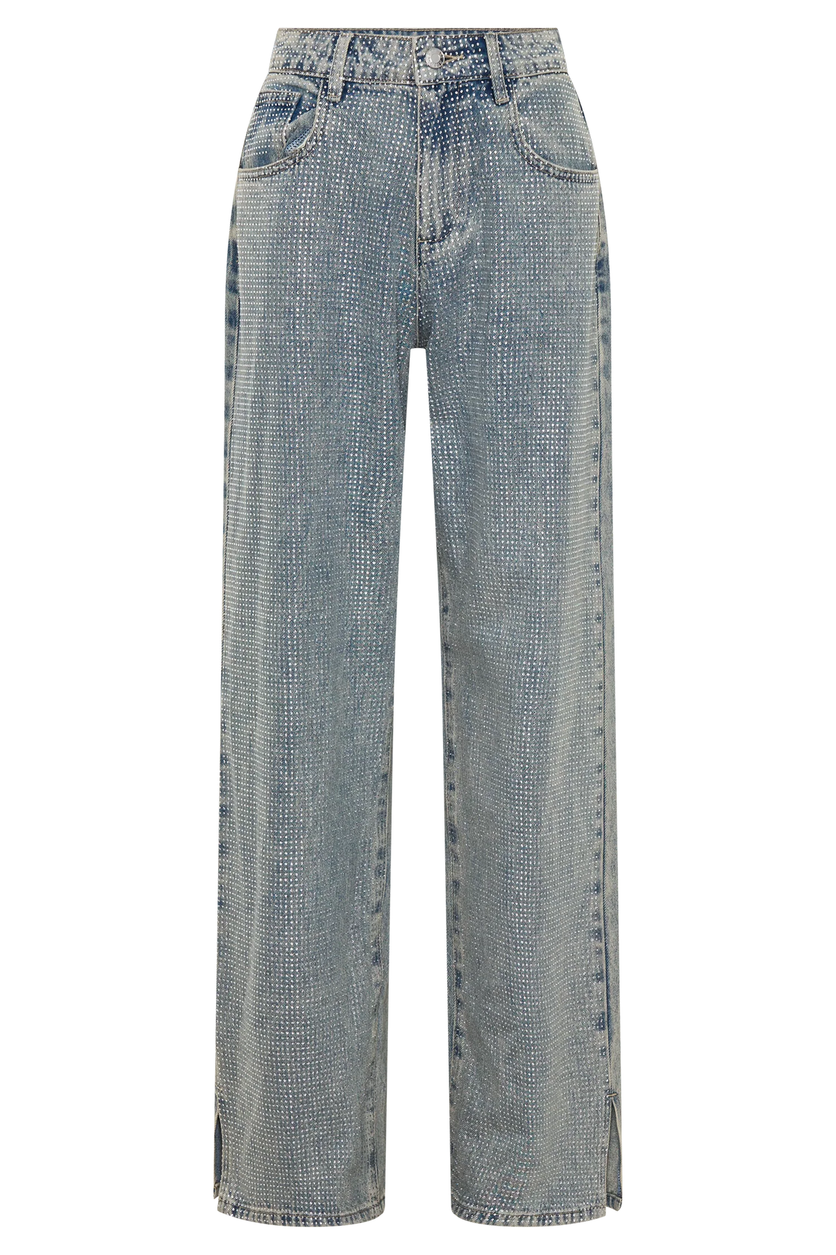 Tyla Diamante Denim Jeans Blue Green