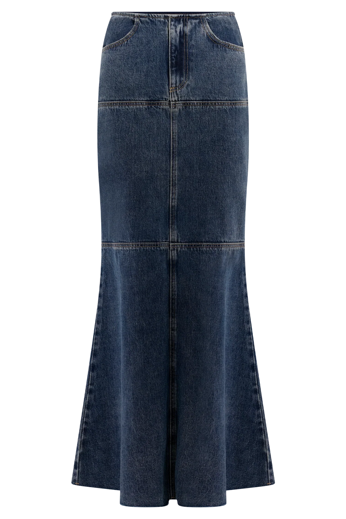 Loretta Denim Maxi Skirt Washed Dark Blue