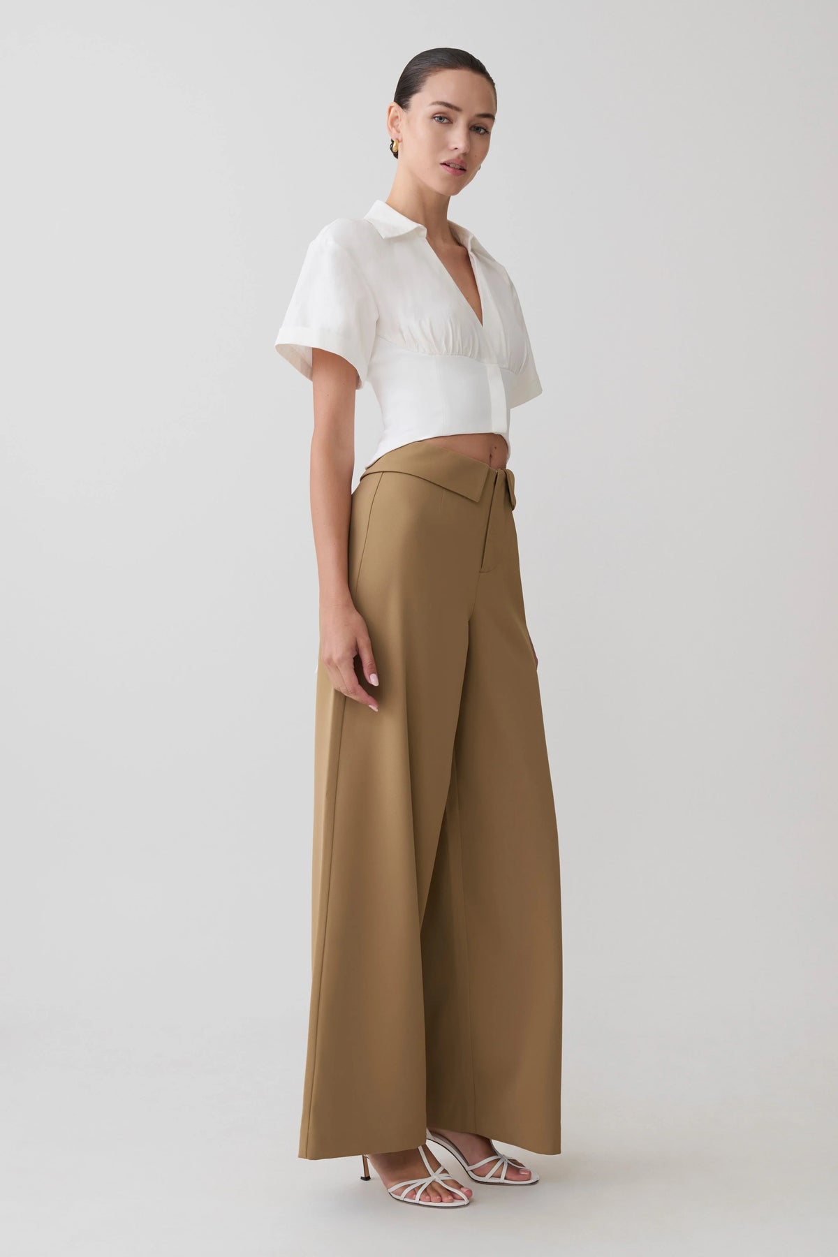 Tanya Wide Leg Suiting Pants Camel