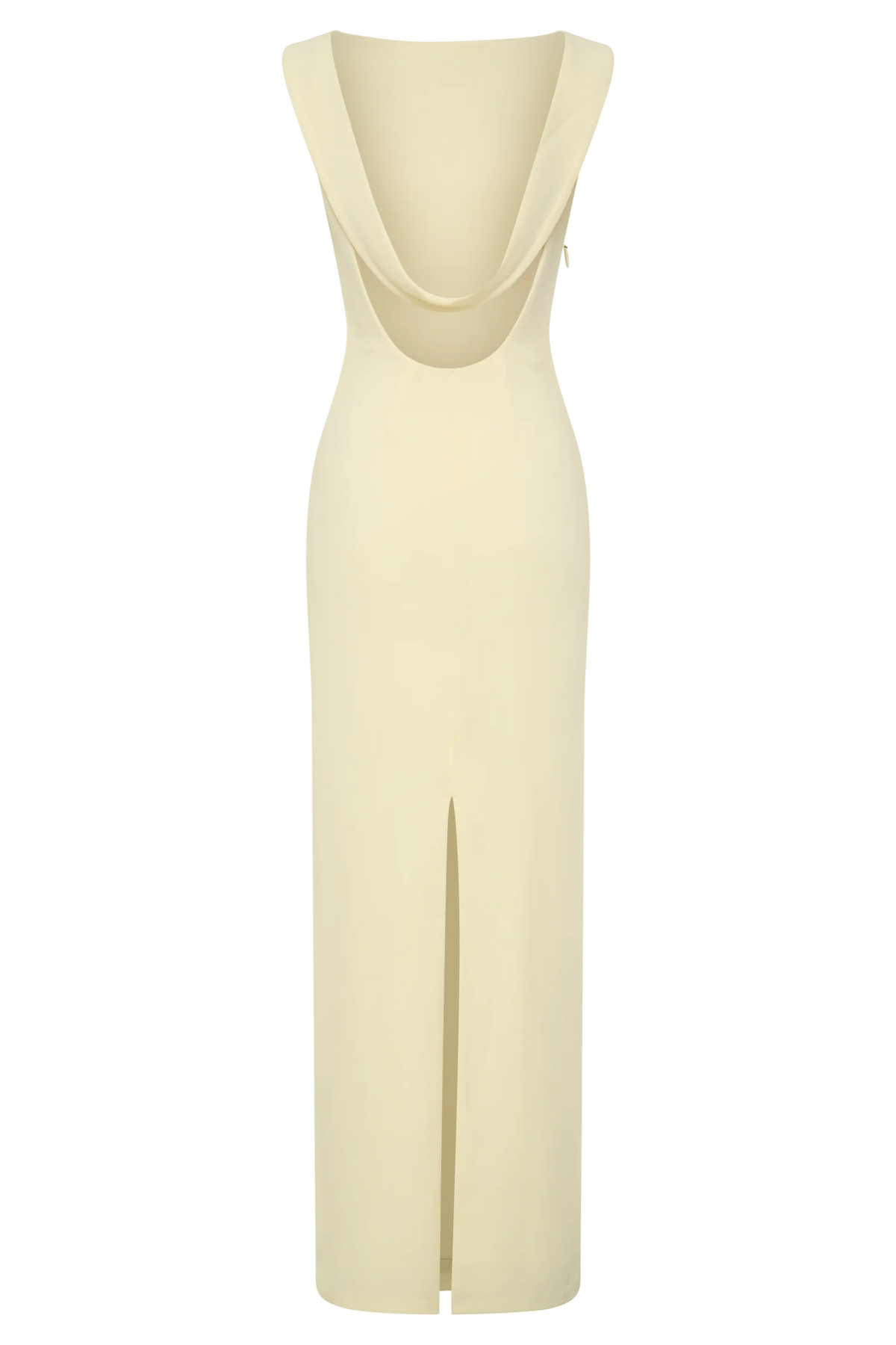 Galilea Crepe Draped Maxi Dress Lemon