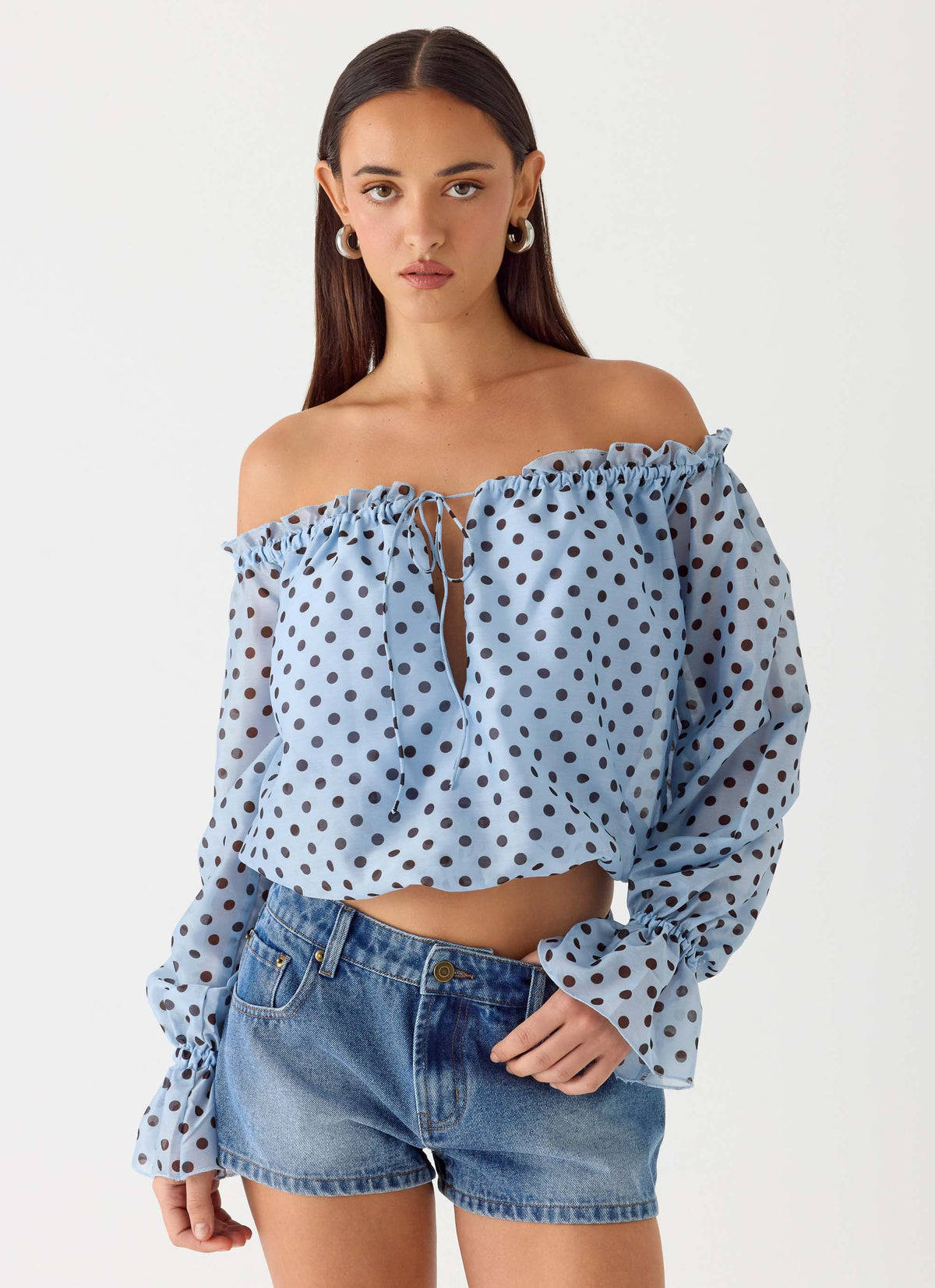 Tedara Top Blue Mocha Dot