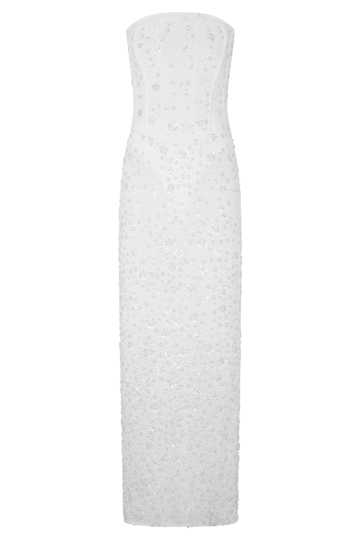 Gemma Strapless Embellished Maxi Dress Ivory
