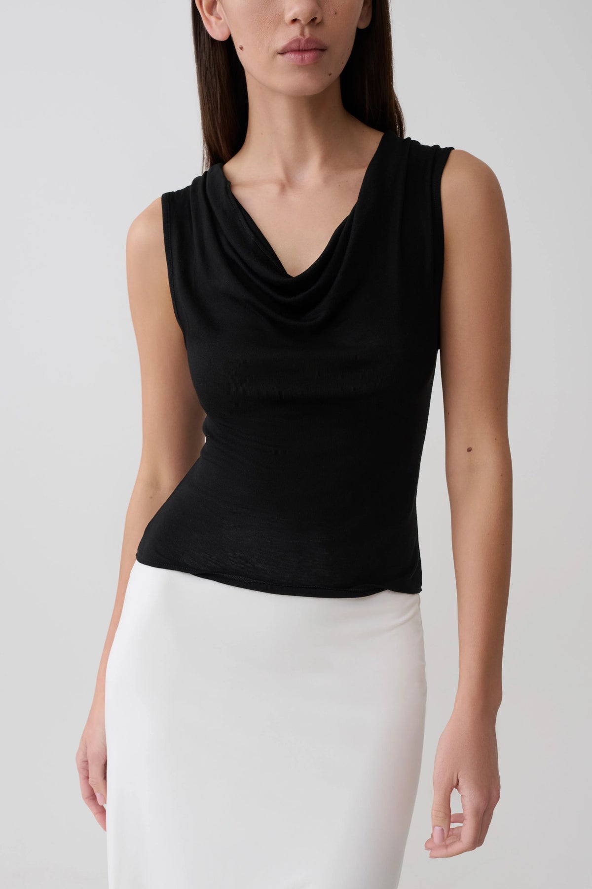 Ciaran Sleeveless Sheer Top Black