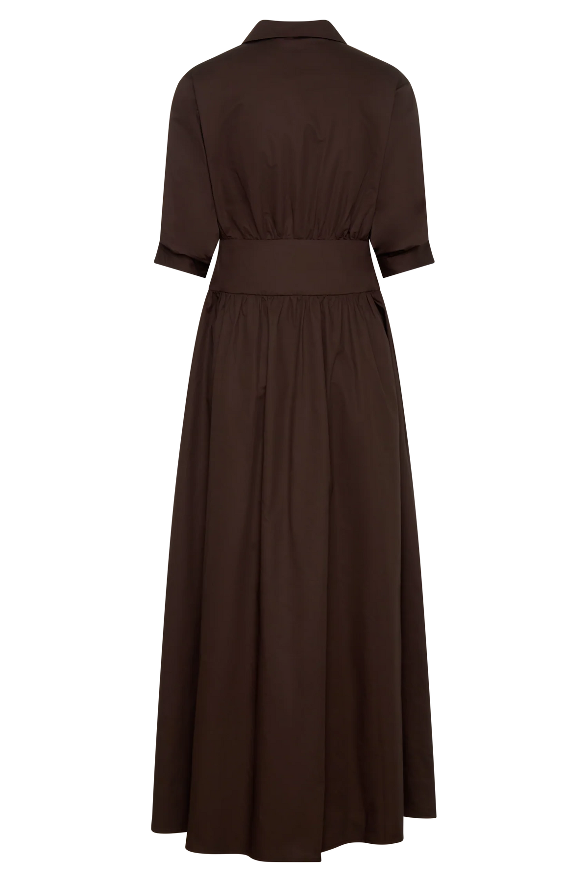 Isolde Long Sleeve Cotton Maxi Dress Dark Chocolate