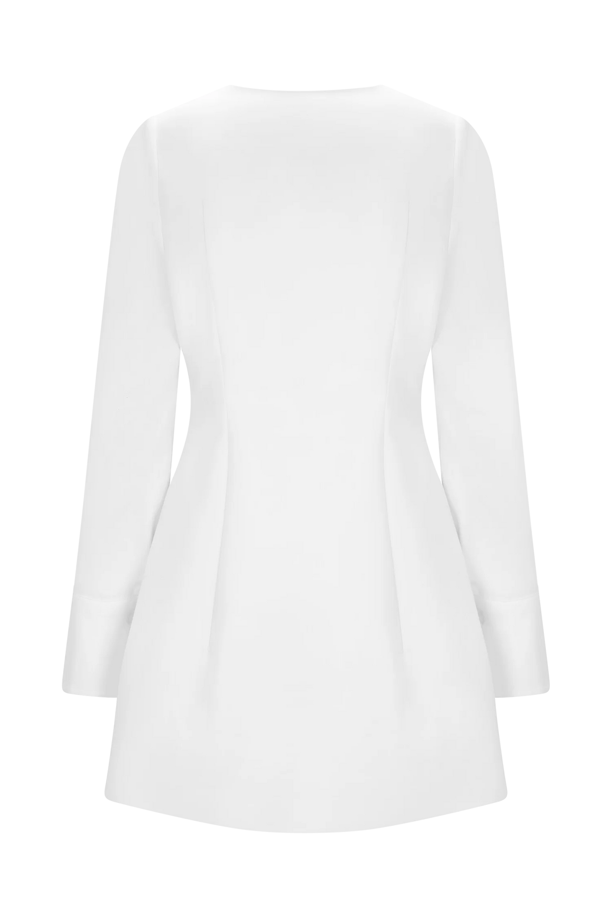 Carina Peplum Cotton Shirt Dress White