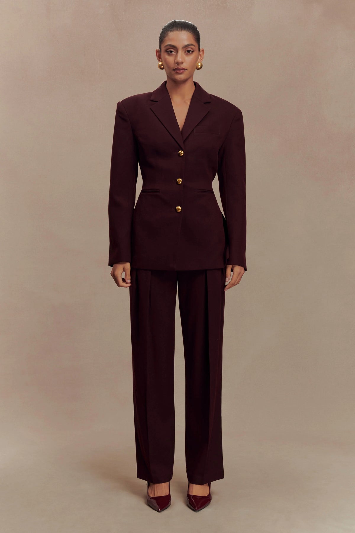 Bellamy Cinched Blazer Mahogany