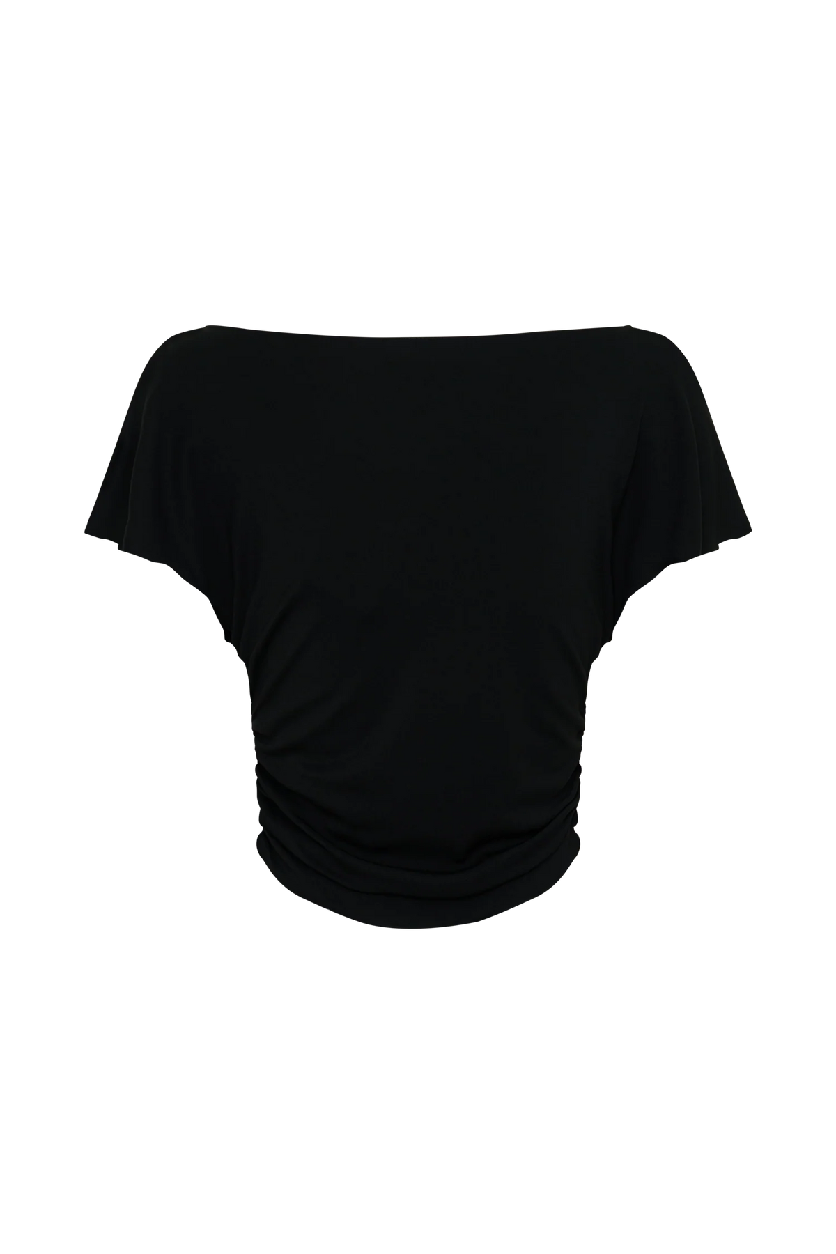 Talise Modal Flounce Short Sleeve Top Black