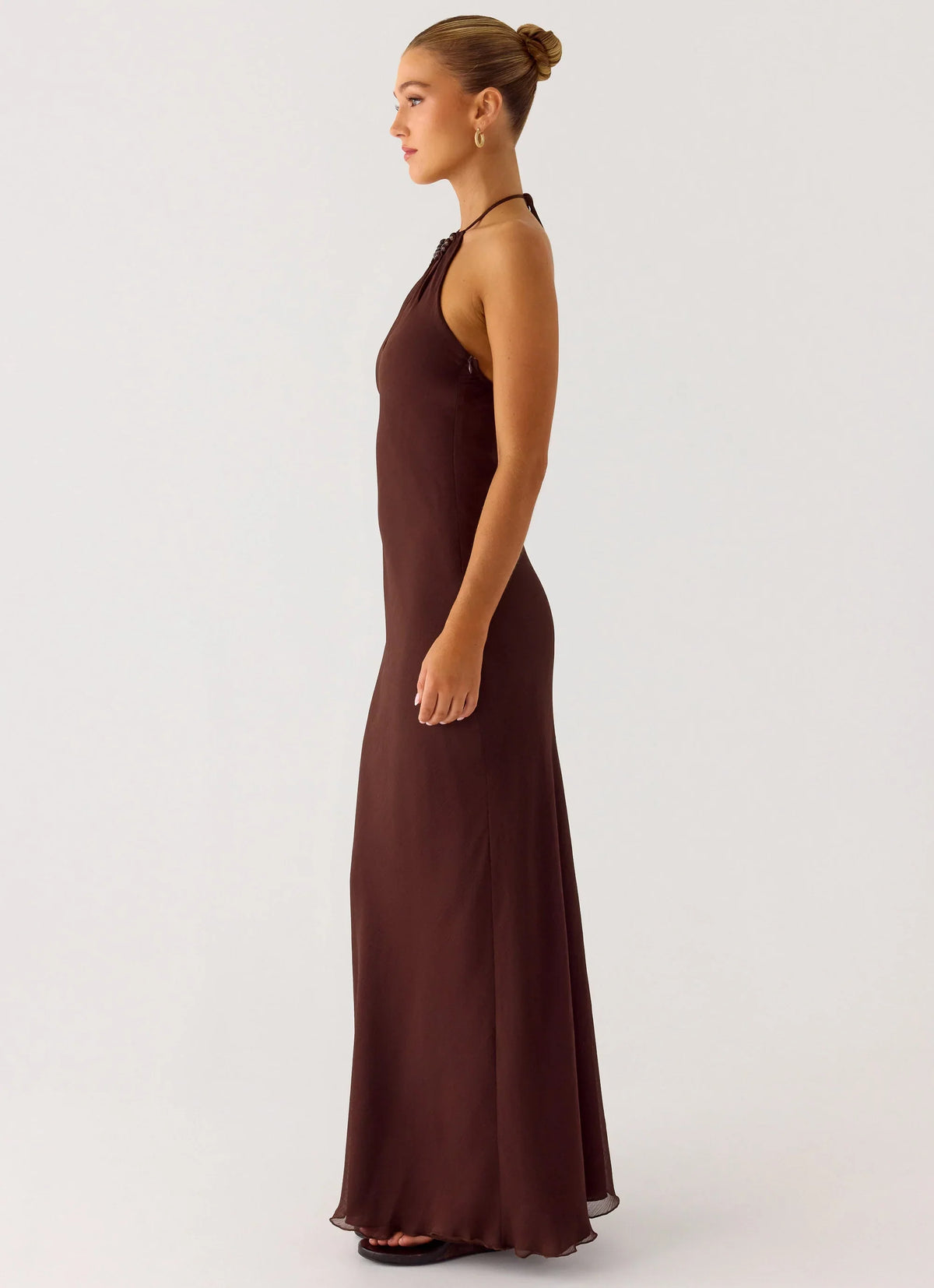 Harlyn Halter Maxi Dress Chocolate