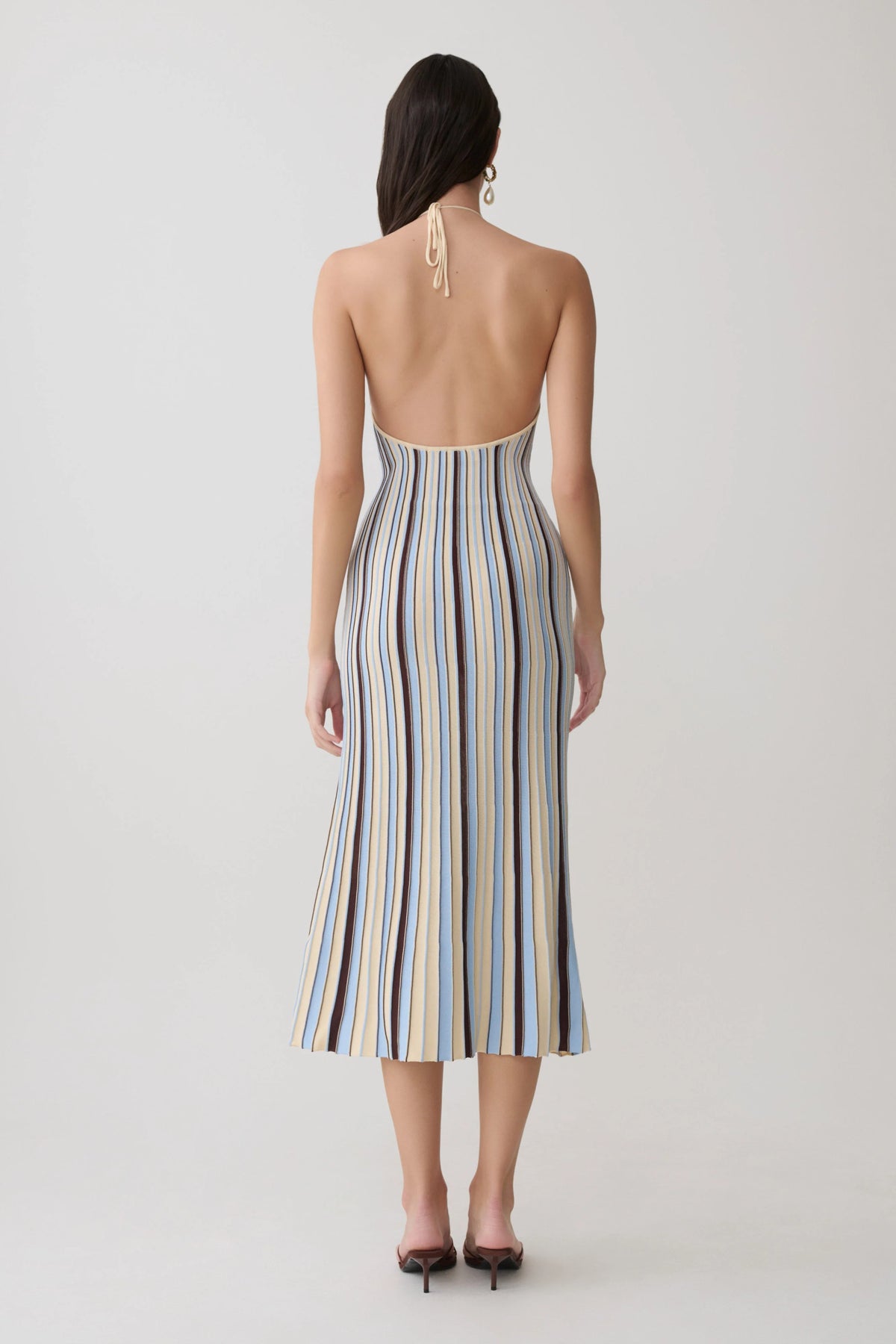 Dalani Halterneck Knit Midi Dress Blue Chocolate