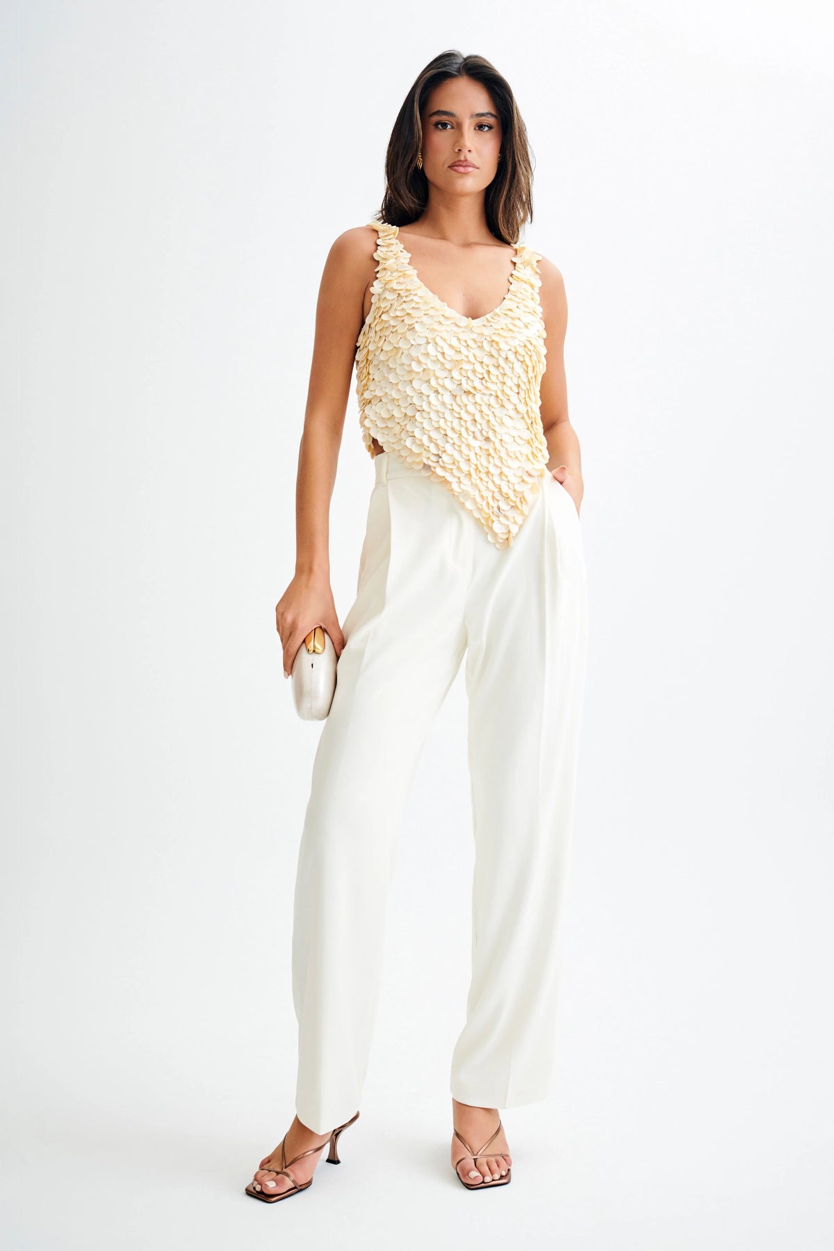 Willow Mother Of Pearl Halter Top Pearl