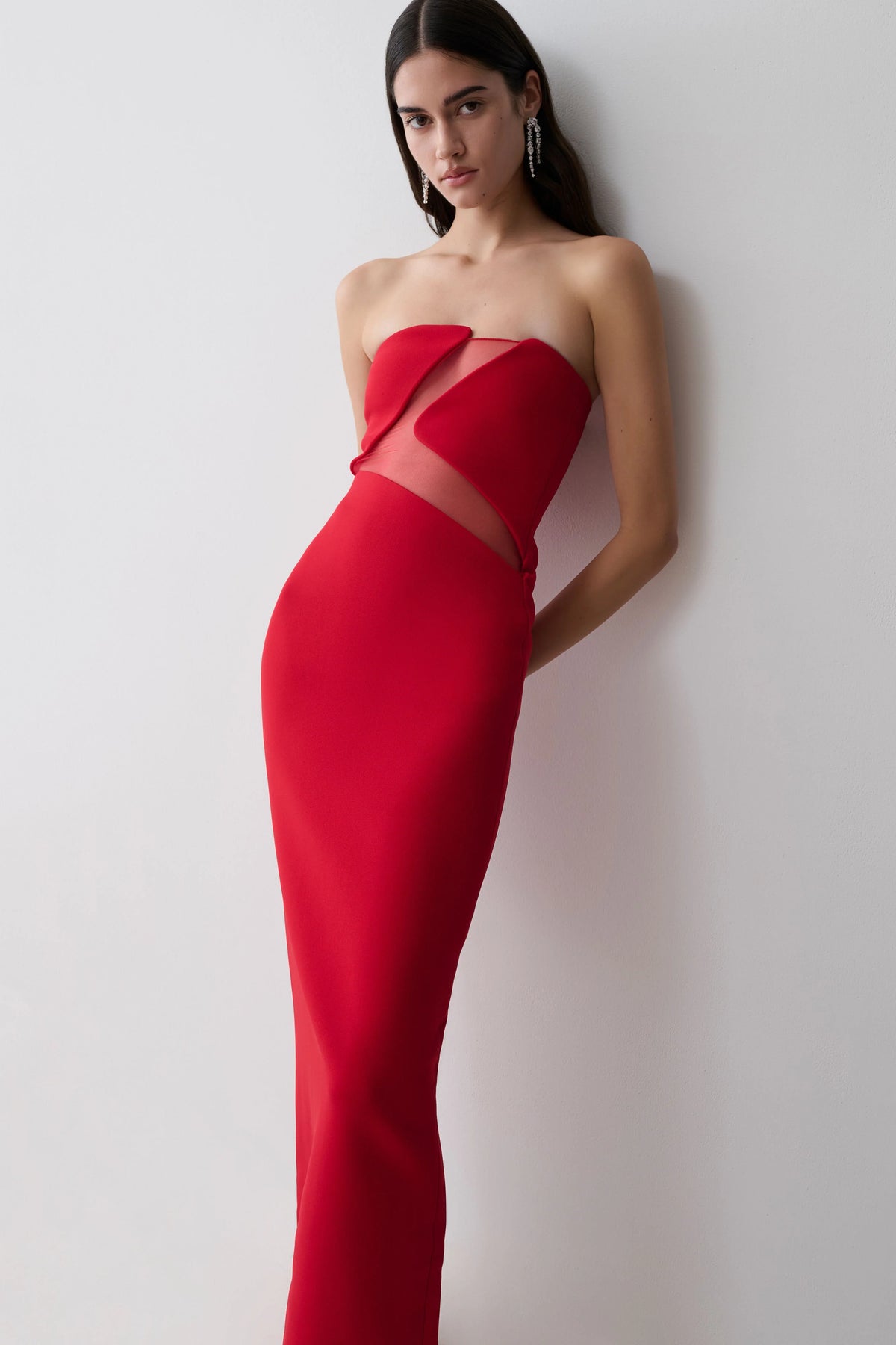 Lianne Strapless Maxi Dress Red