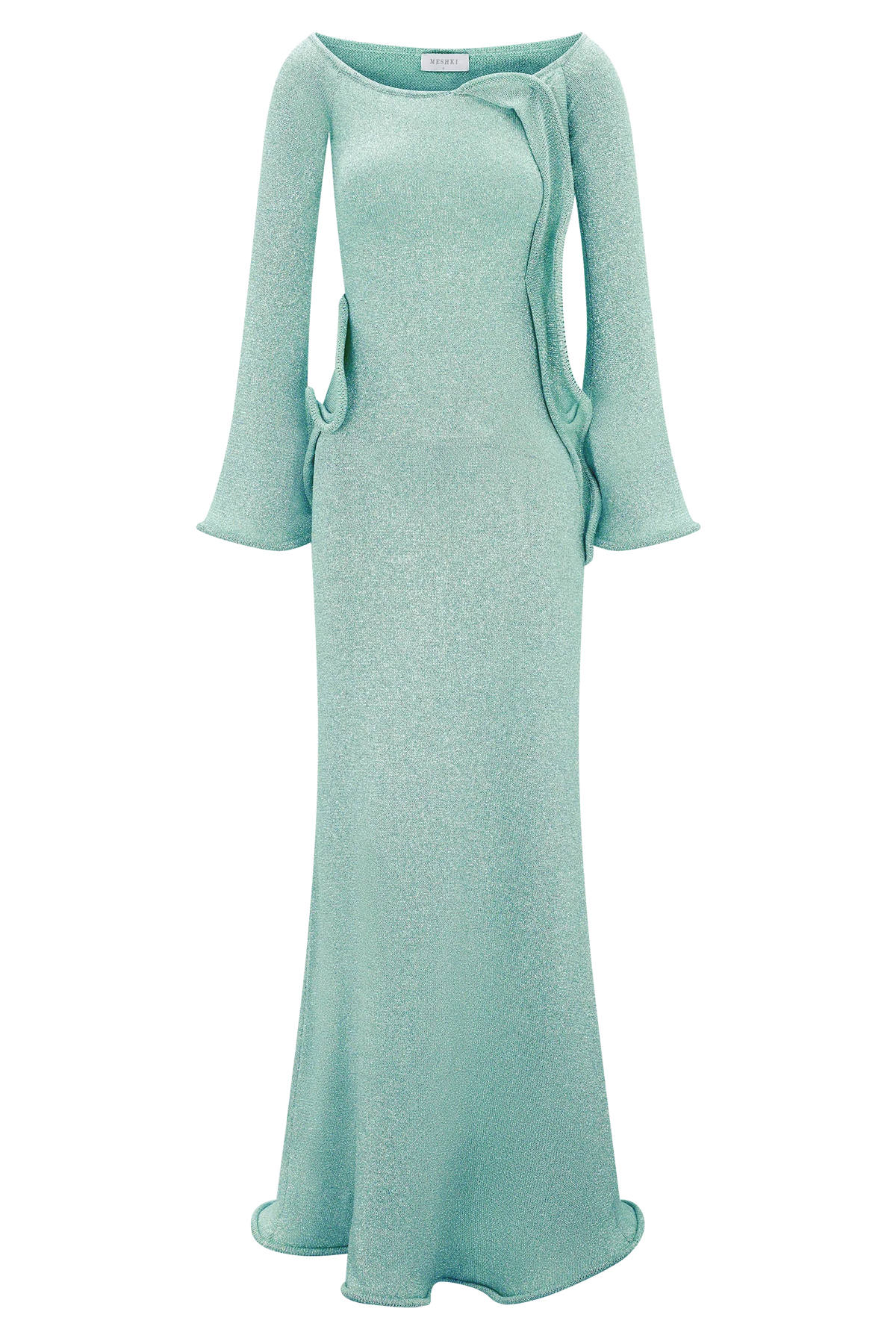 Sandrine Lurex Knit Maxi Dress Aqua