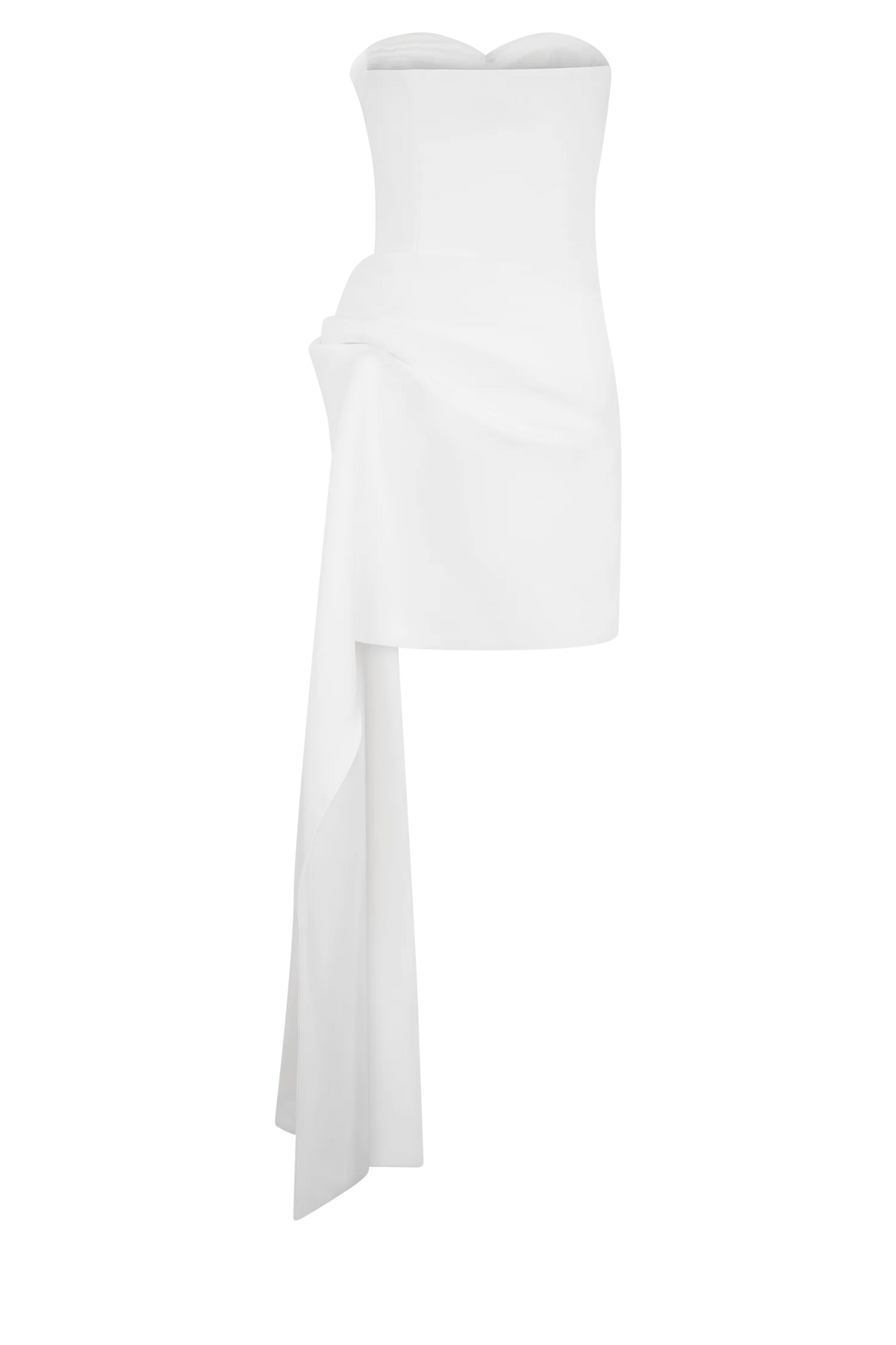 Evianna Strapless Gathered Mini Dress White