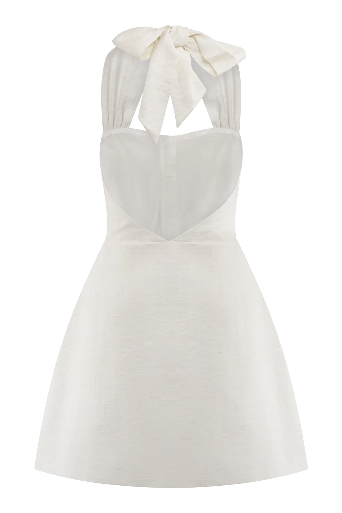 Anya Linen Halter Mini Dress Oat Marle