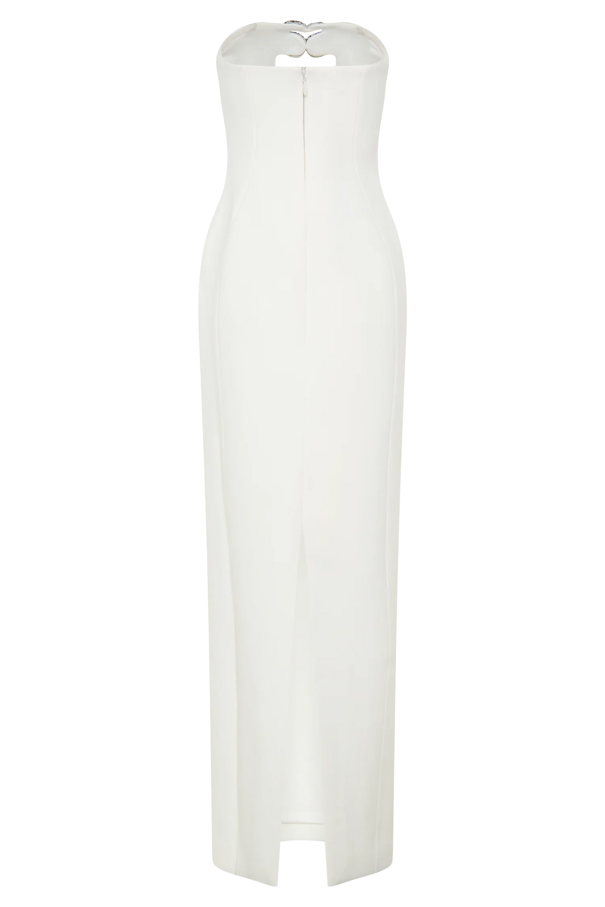 Hilda Embellished Strapless Maxi Dress White