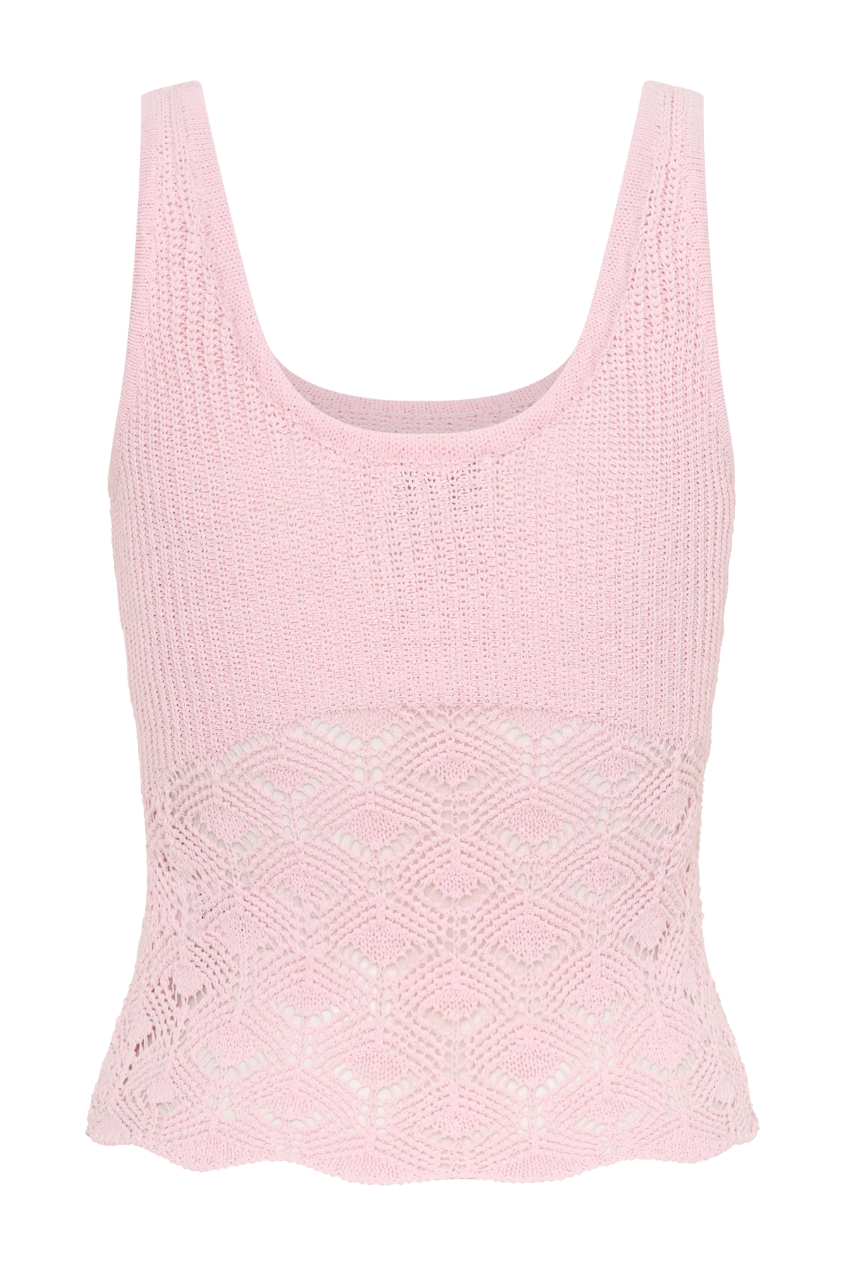 Atlantis Crochet Knit Top Baby Pink