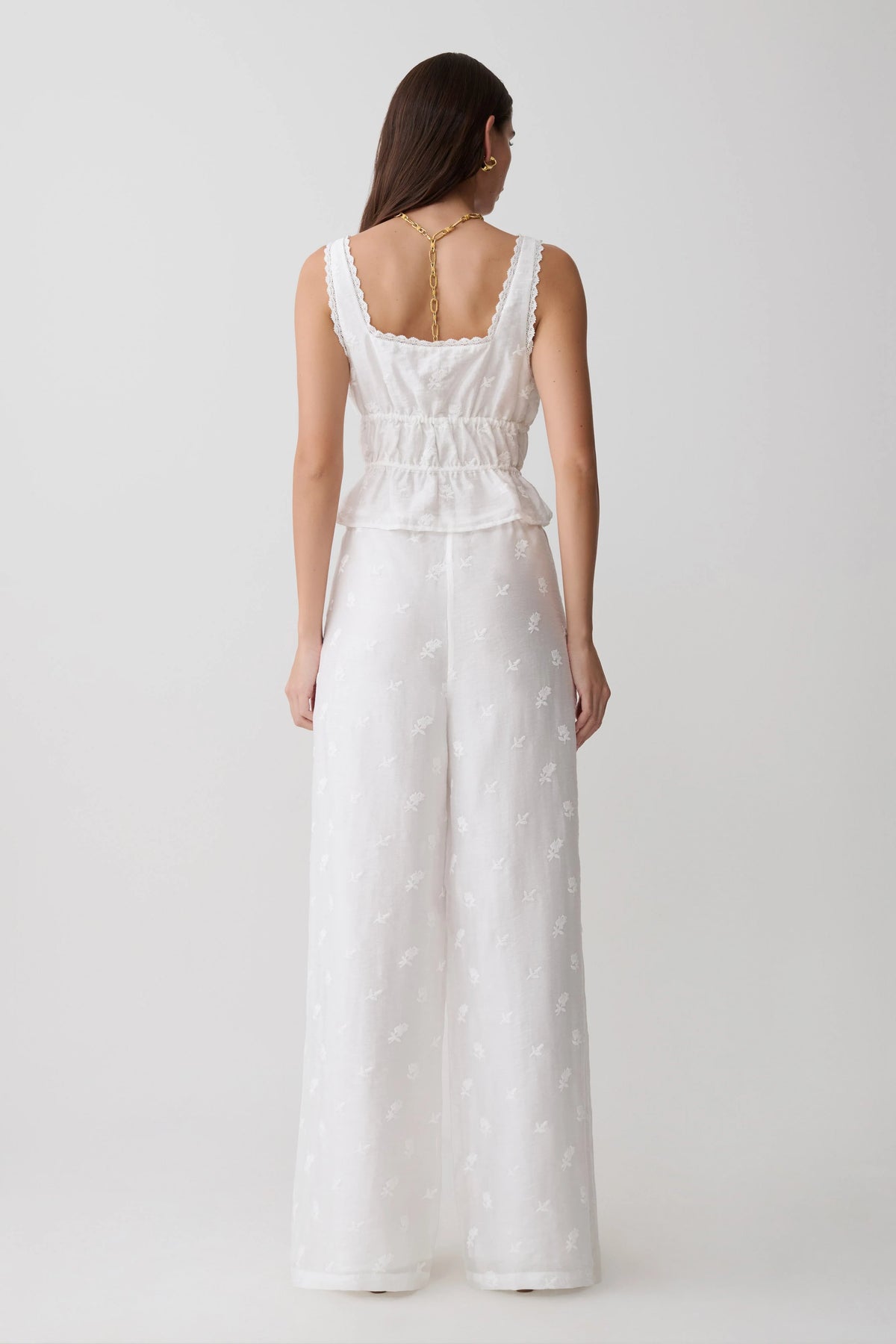Vivian Embroidered Sleeveless Top White