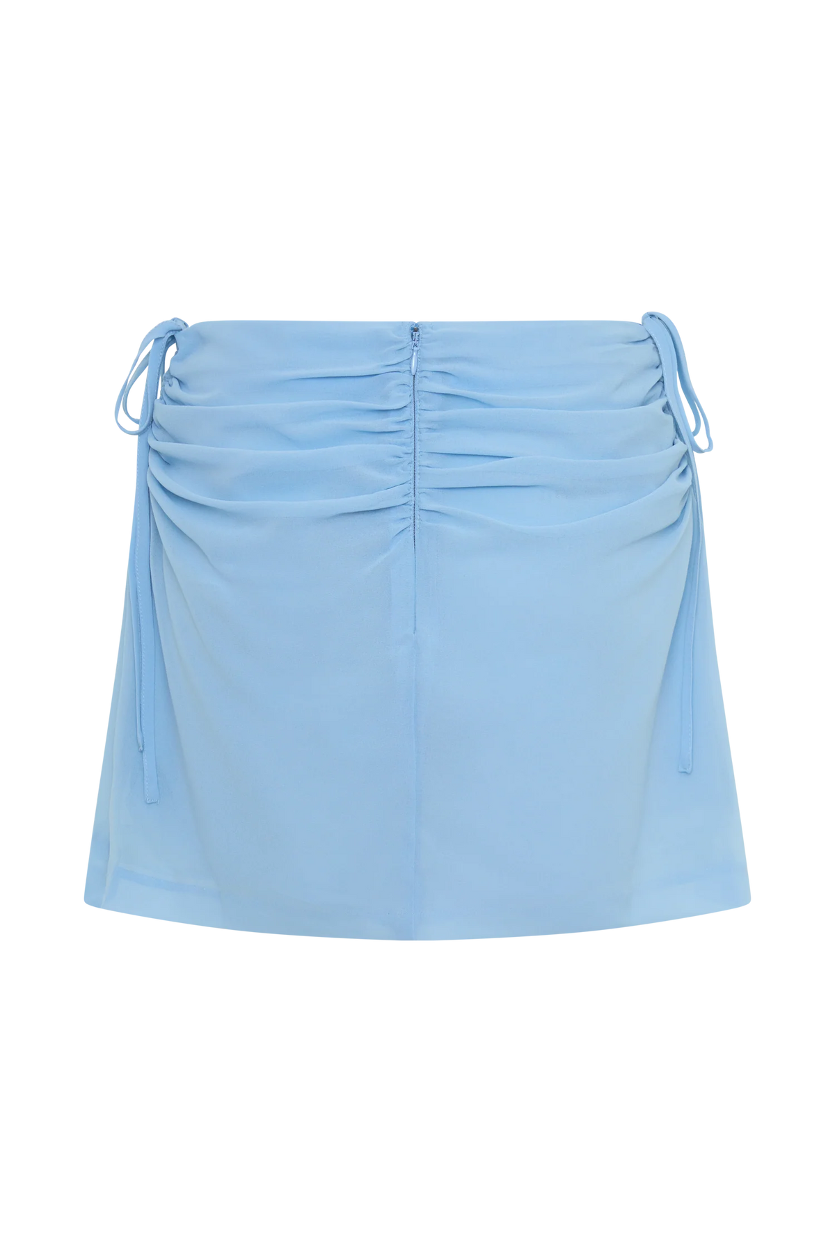 Indie Draped Chiffon Mini Skirt Sky Blue