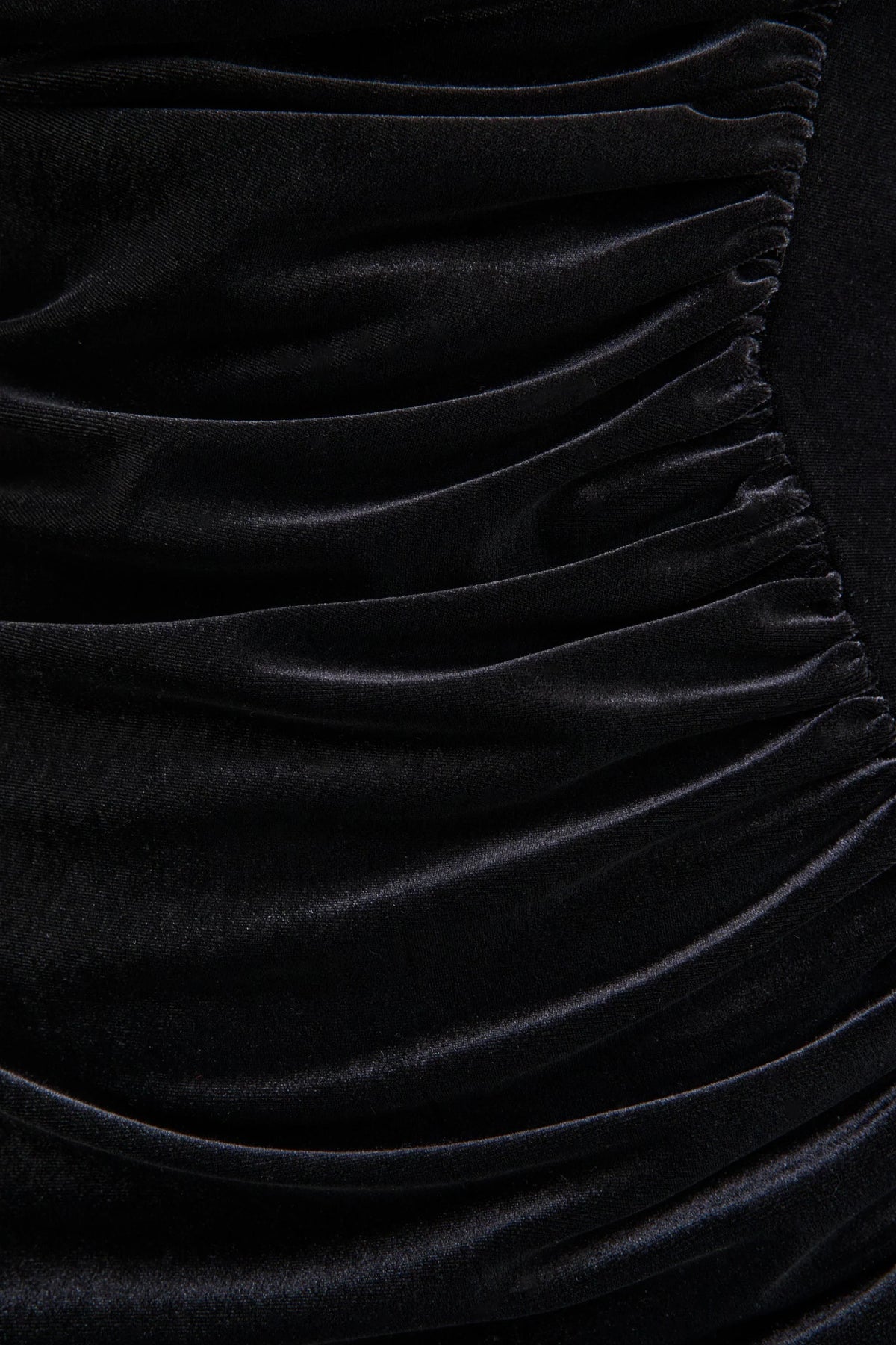 Jovita Black Velvet Cowl Neck Maxi Dress With Gathered Detailing
