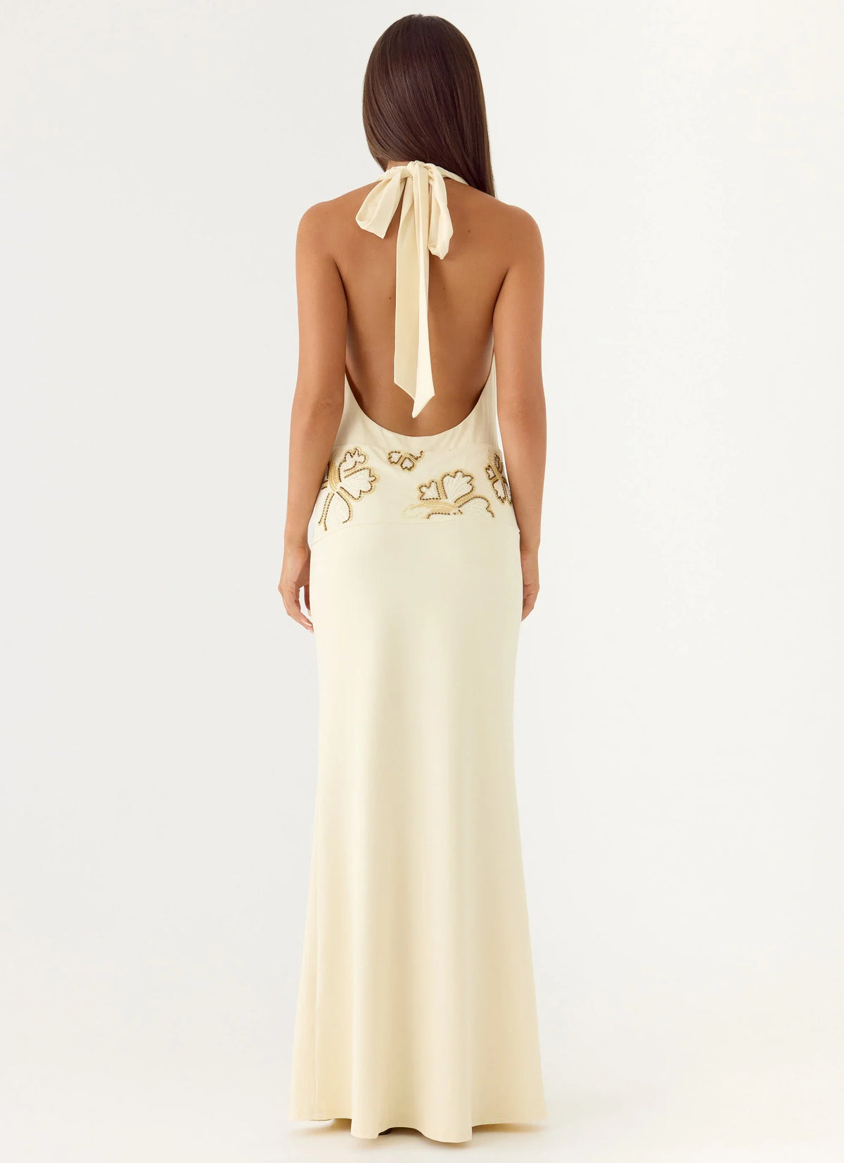 Sandrine Beaded Maxi Dress Yellow