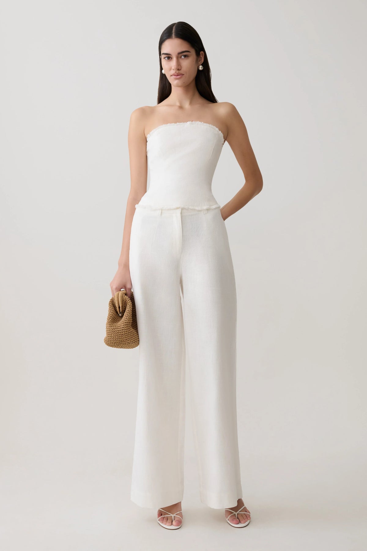 Brielle Straight Leg Pant White