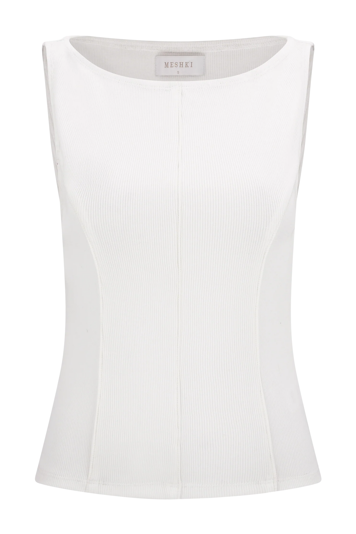 Coraline Panelled Sleeveless Top White