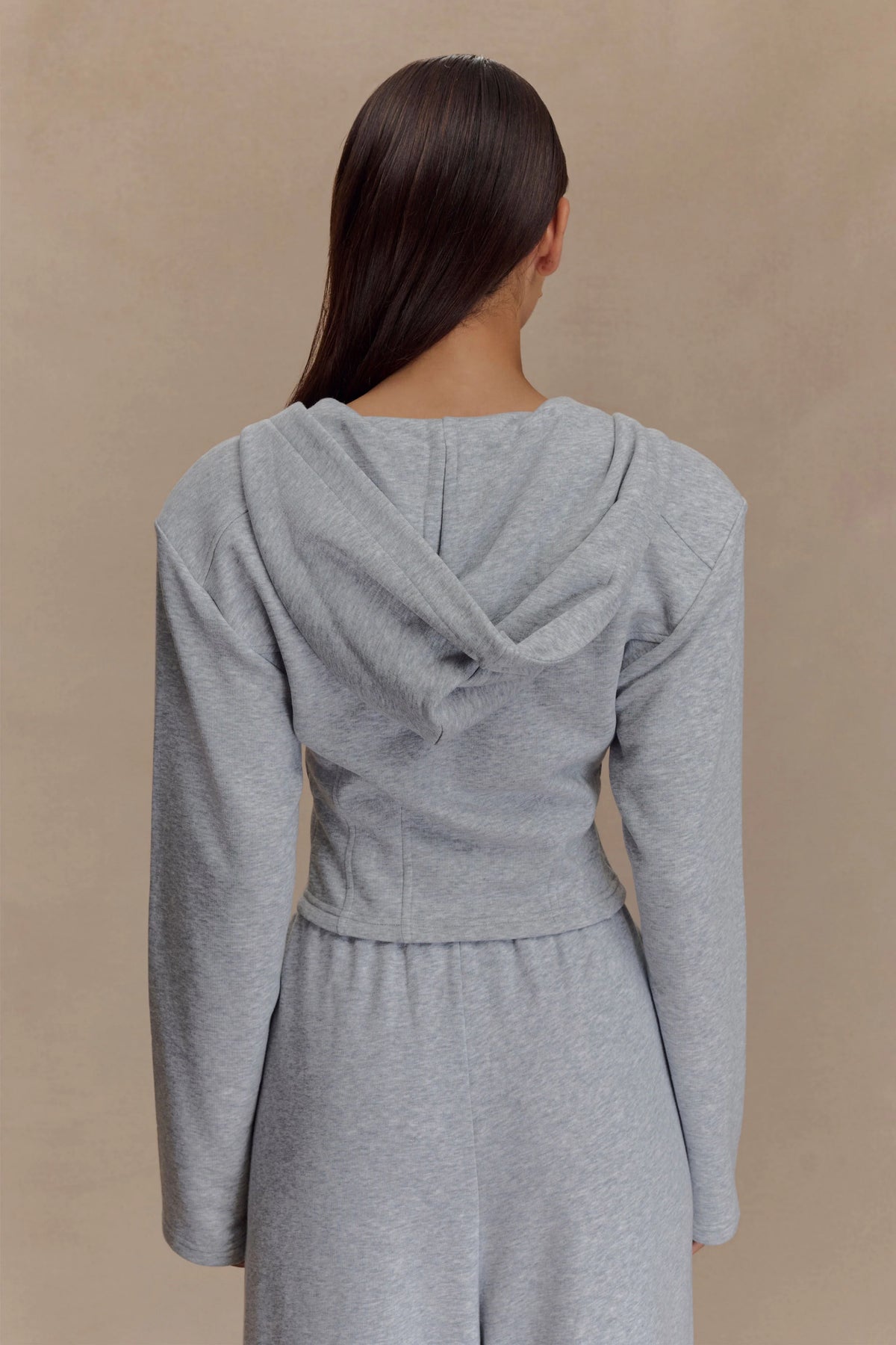 Quinn Zip Up Hoodie Light Grey Marle