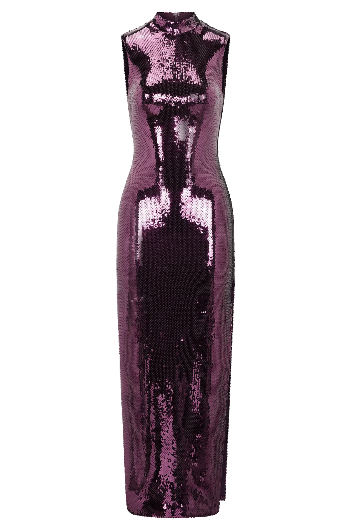 Veronica Sequin Midi Dress Plum