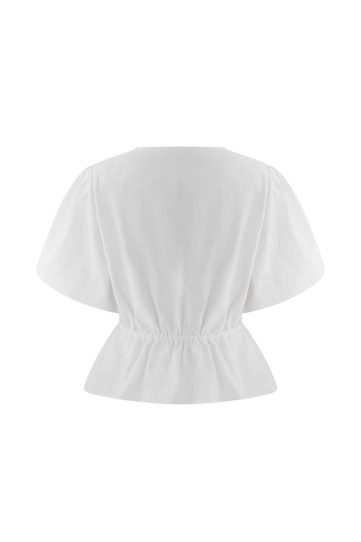 Emilie Puff Sleeve Cotton Top White