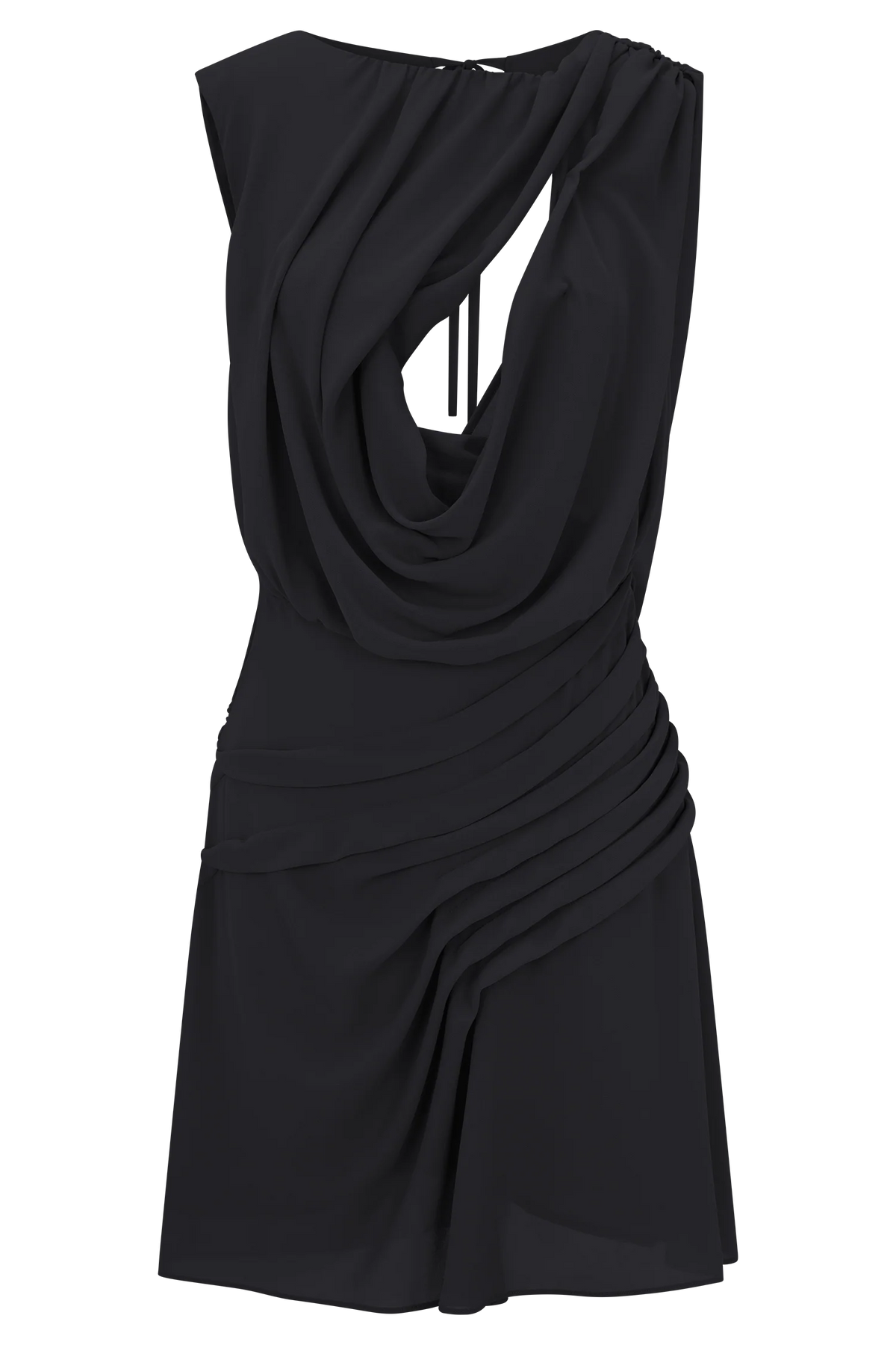 Oria Chiffon Mini Dress Black