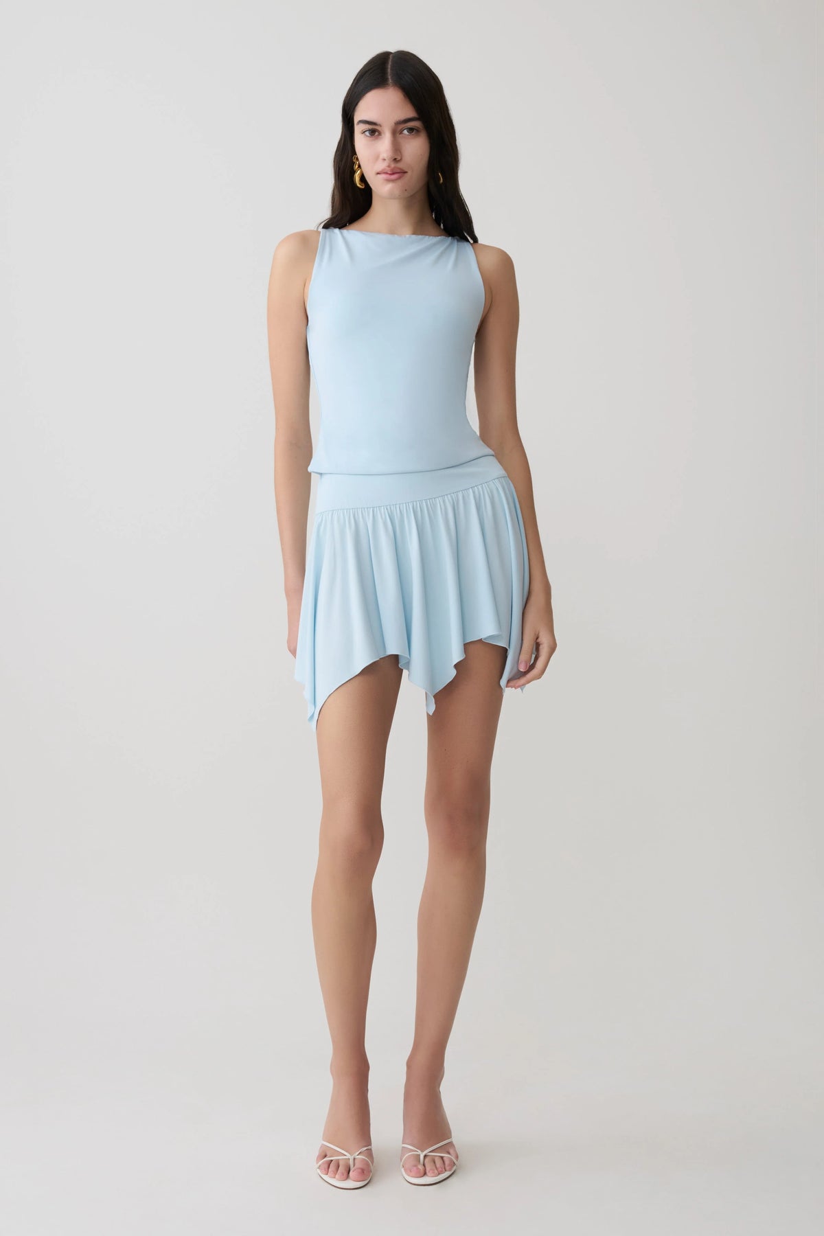 Ambrose Hankie Mini Skirt Pale Blue