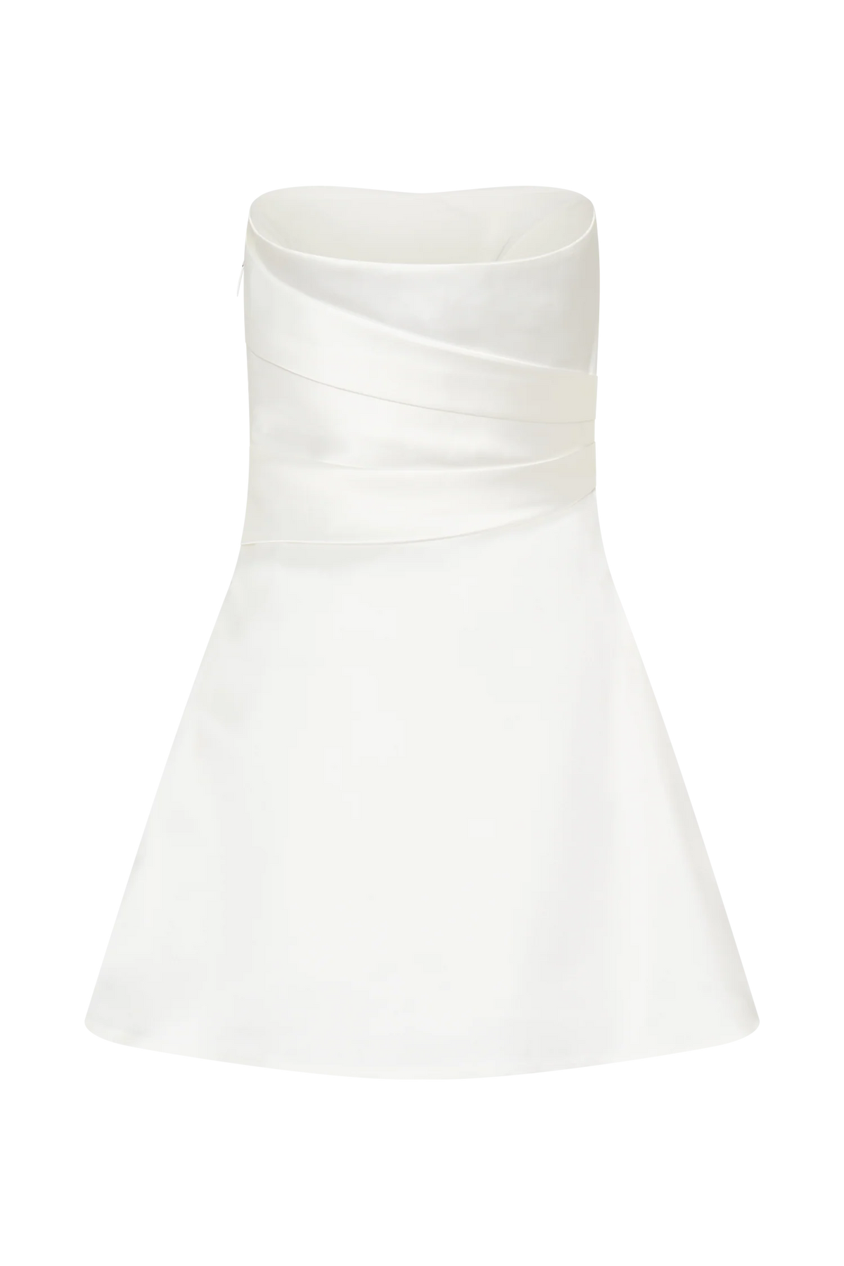 Lora Strapless Satin Mini Dress White