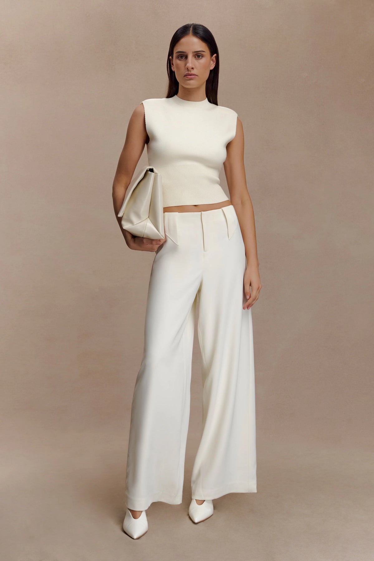 Sharpay Sleeveless Knit Top Ivory