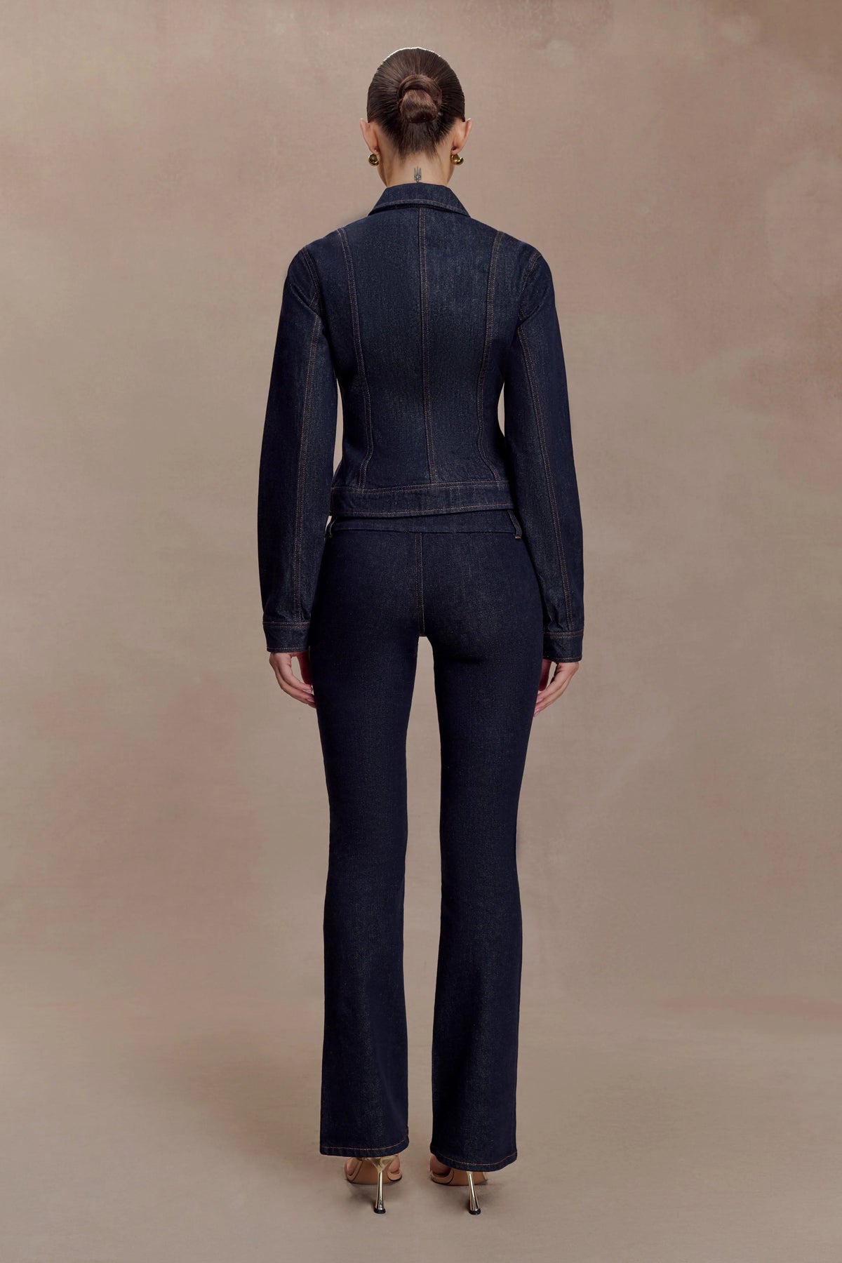 Cierra Cinched Jacket Top Washed Indigo Blue