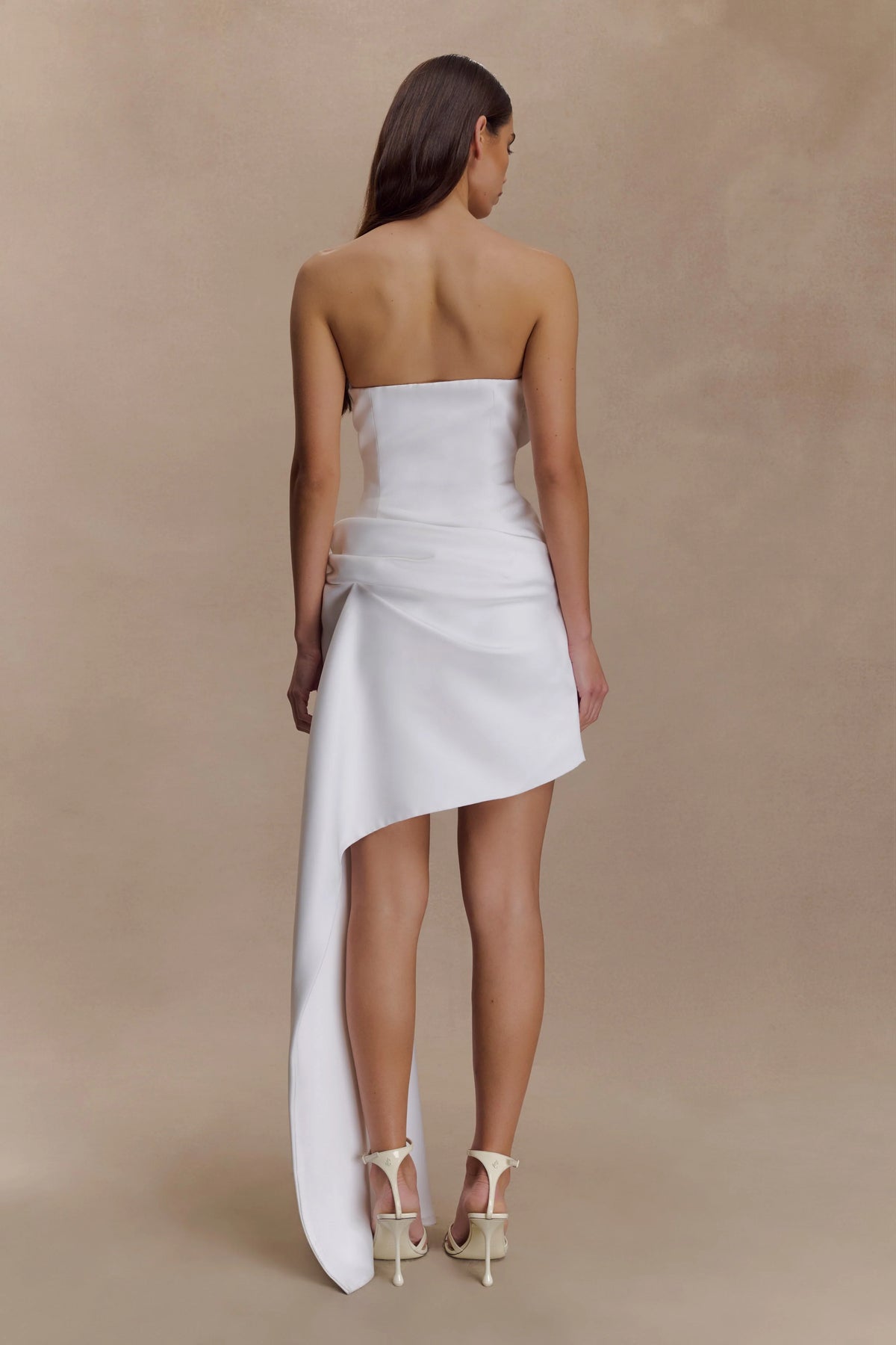 Evianna Strapless Gathered Mini Dress White
