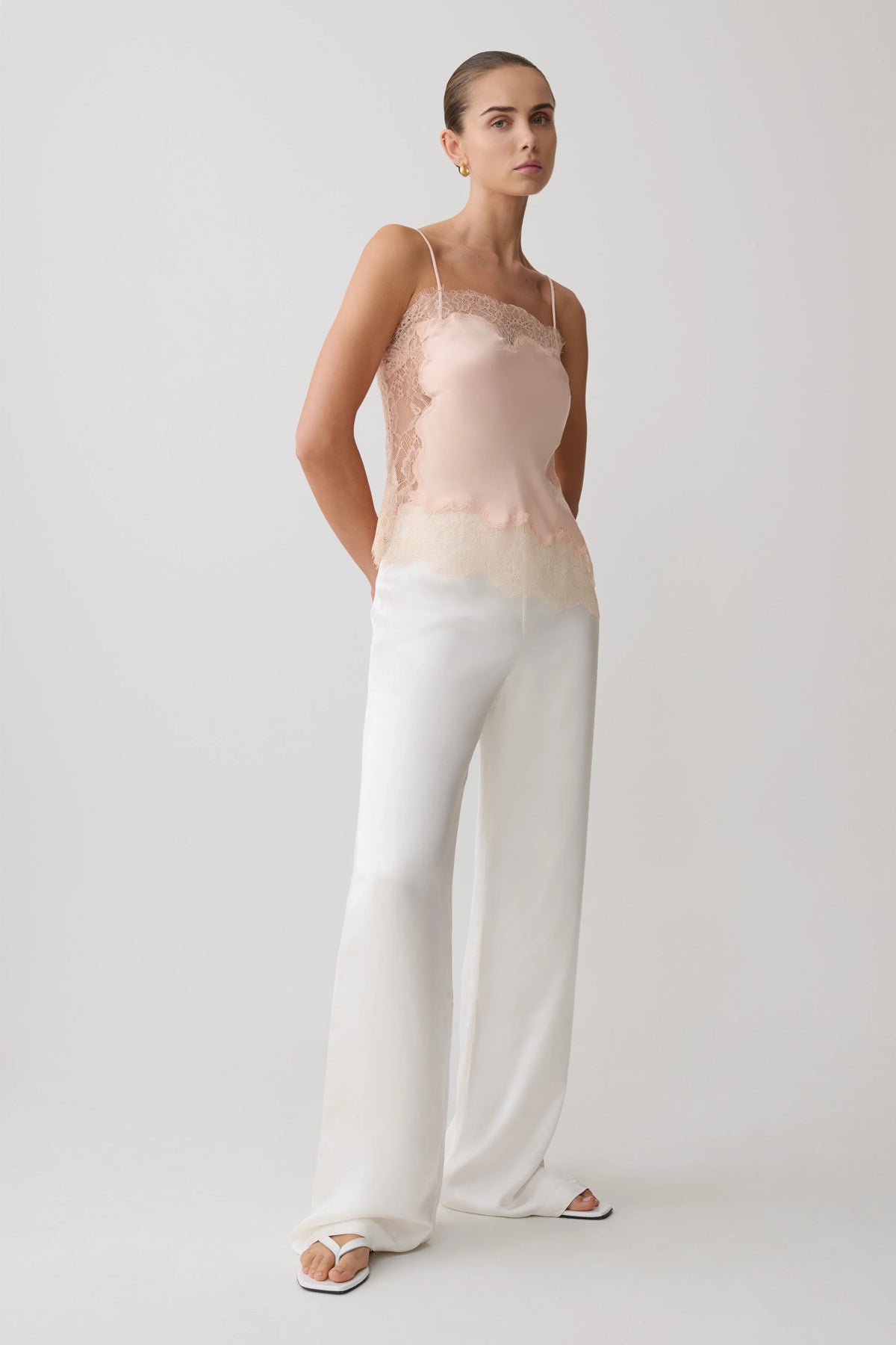 Miriam Satin Lace Camisole Peach