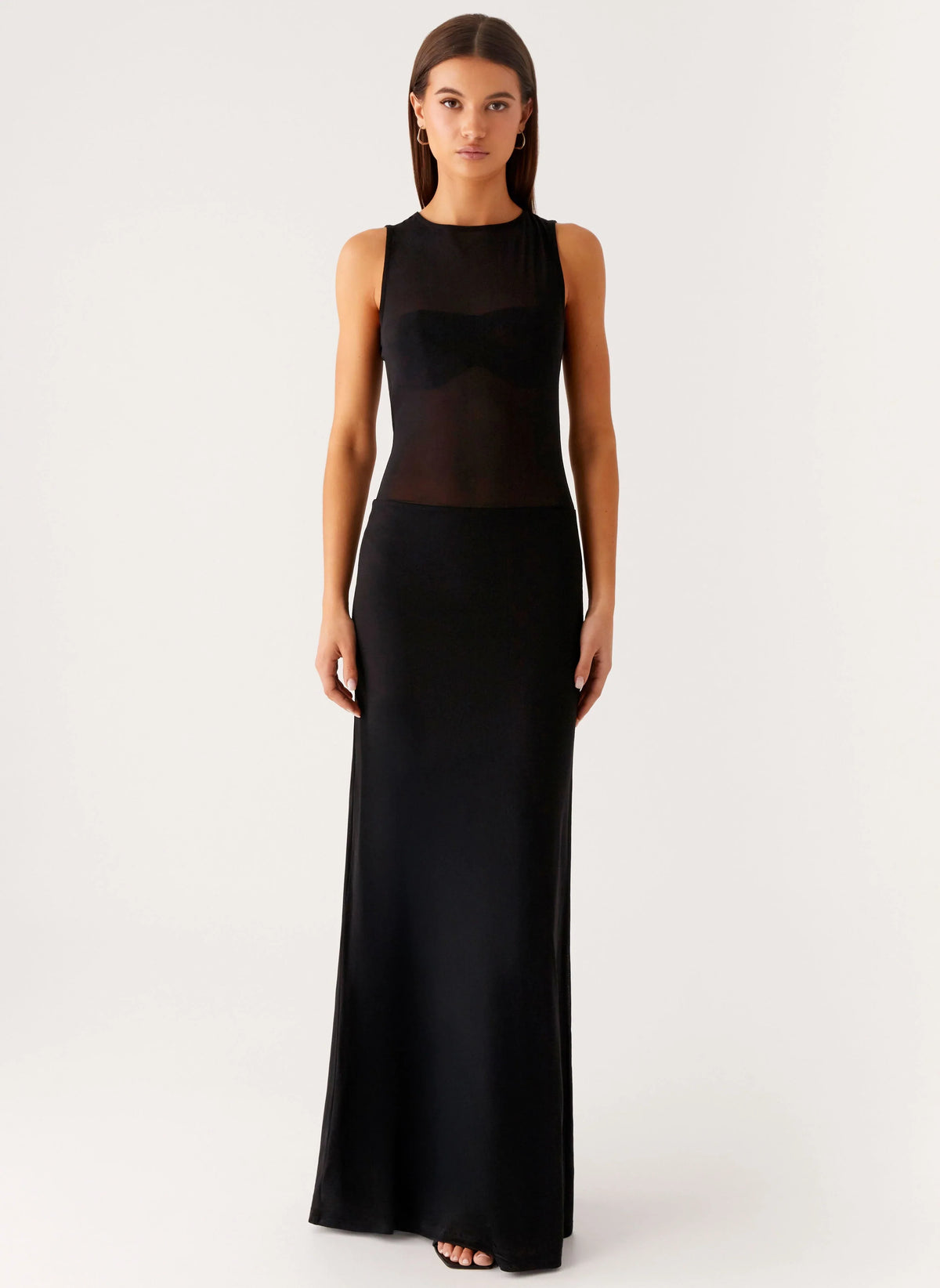 lyria Mesh Maxi Dress Black