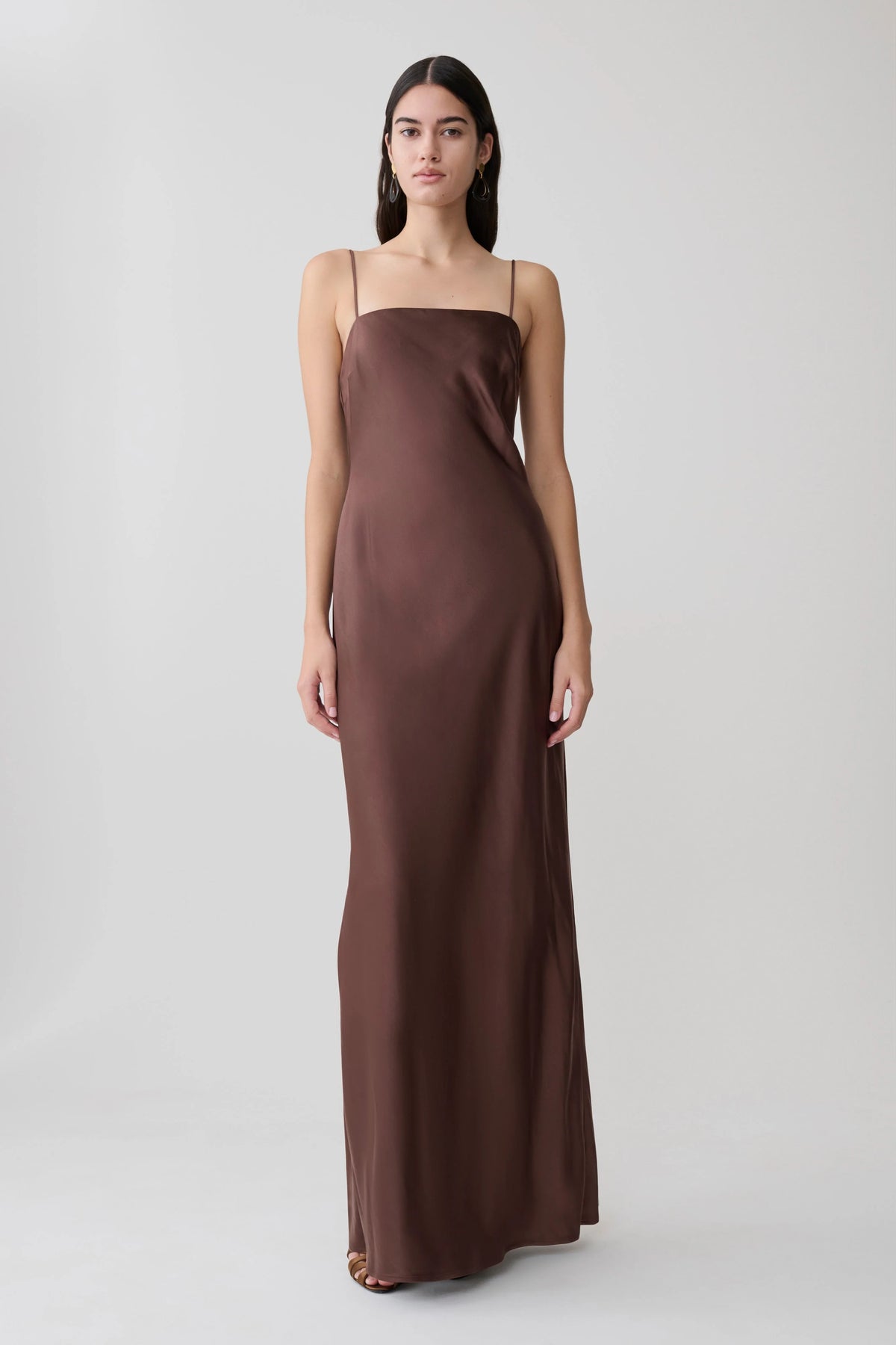 Martinne Chiffon Cape Maxi Dress Mocha