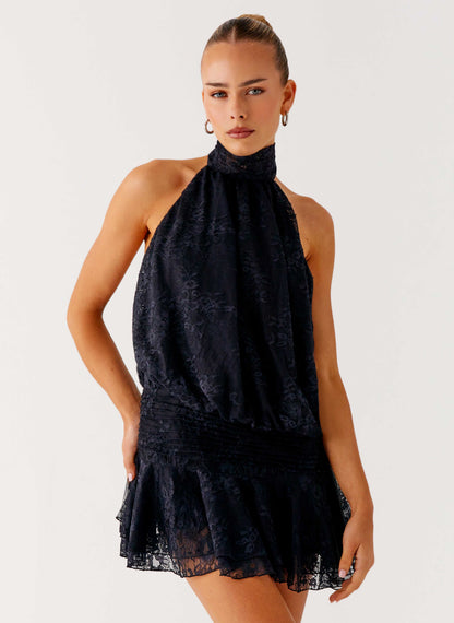 Willow Lace Mini Dress Black Lace