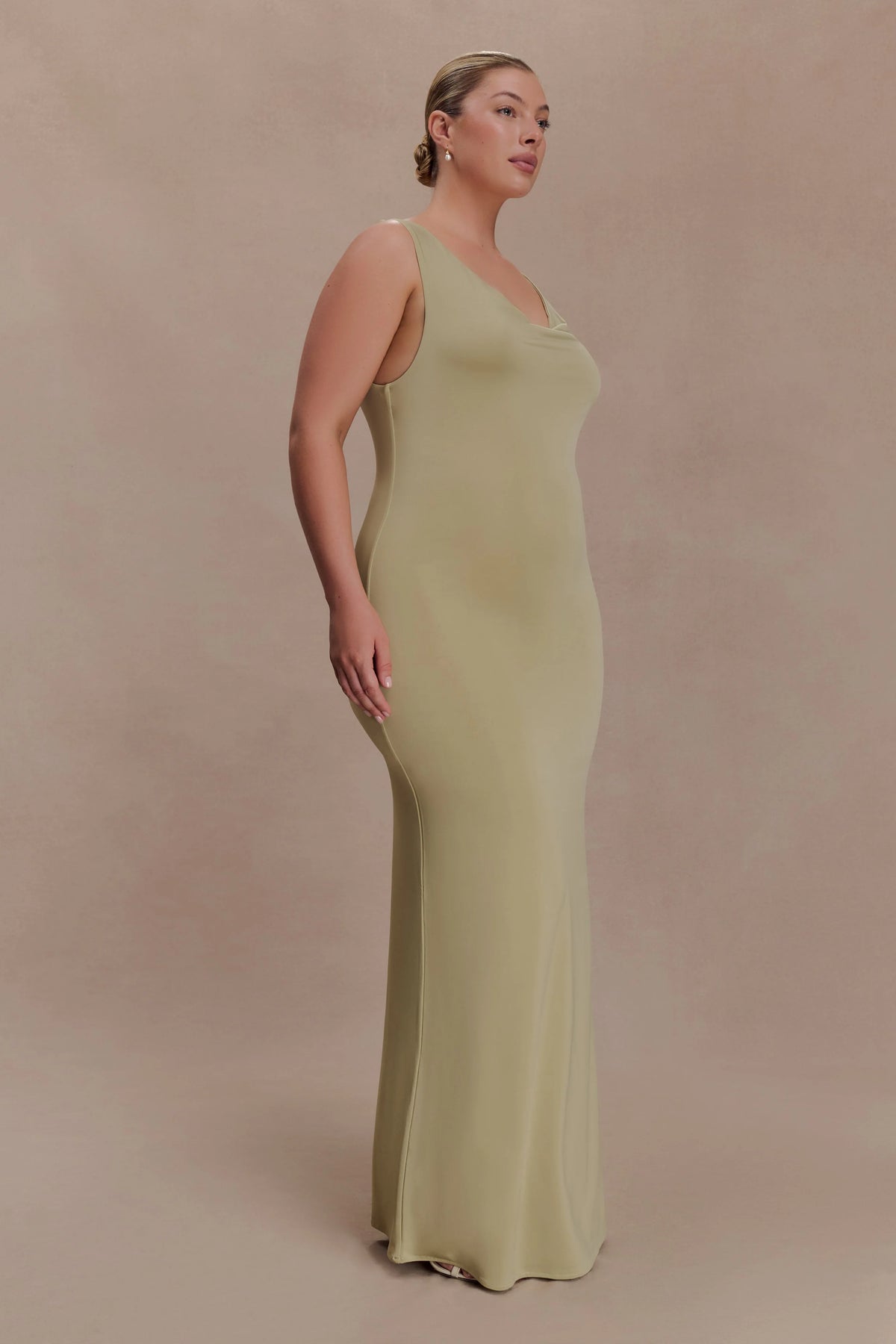 Marta Slinky Cowl Maxi Dress Sage