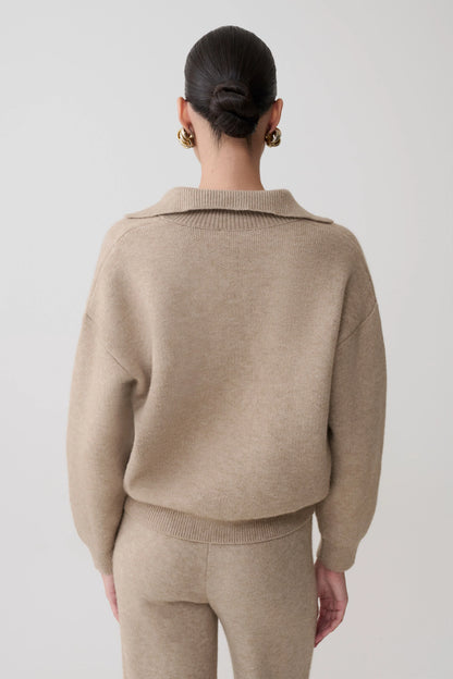 Luca Knit Jumper Beige Marle