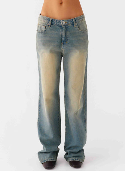 San Diego Straight Leg Denim Jeans Blue Wash