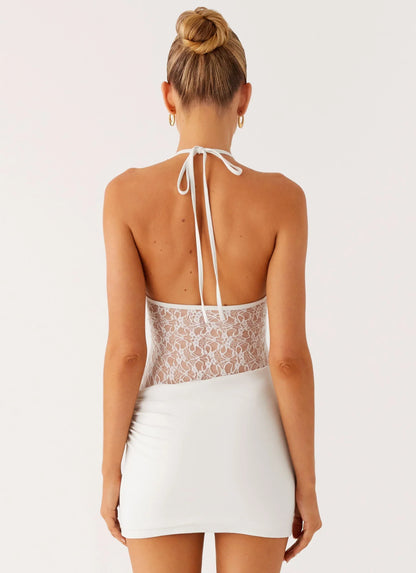 Enchant Lace Mini Dress Ivory