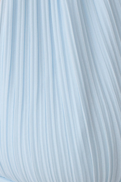 Amaris Sleeveless Plisse Halter Top Pale Blue