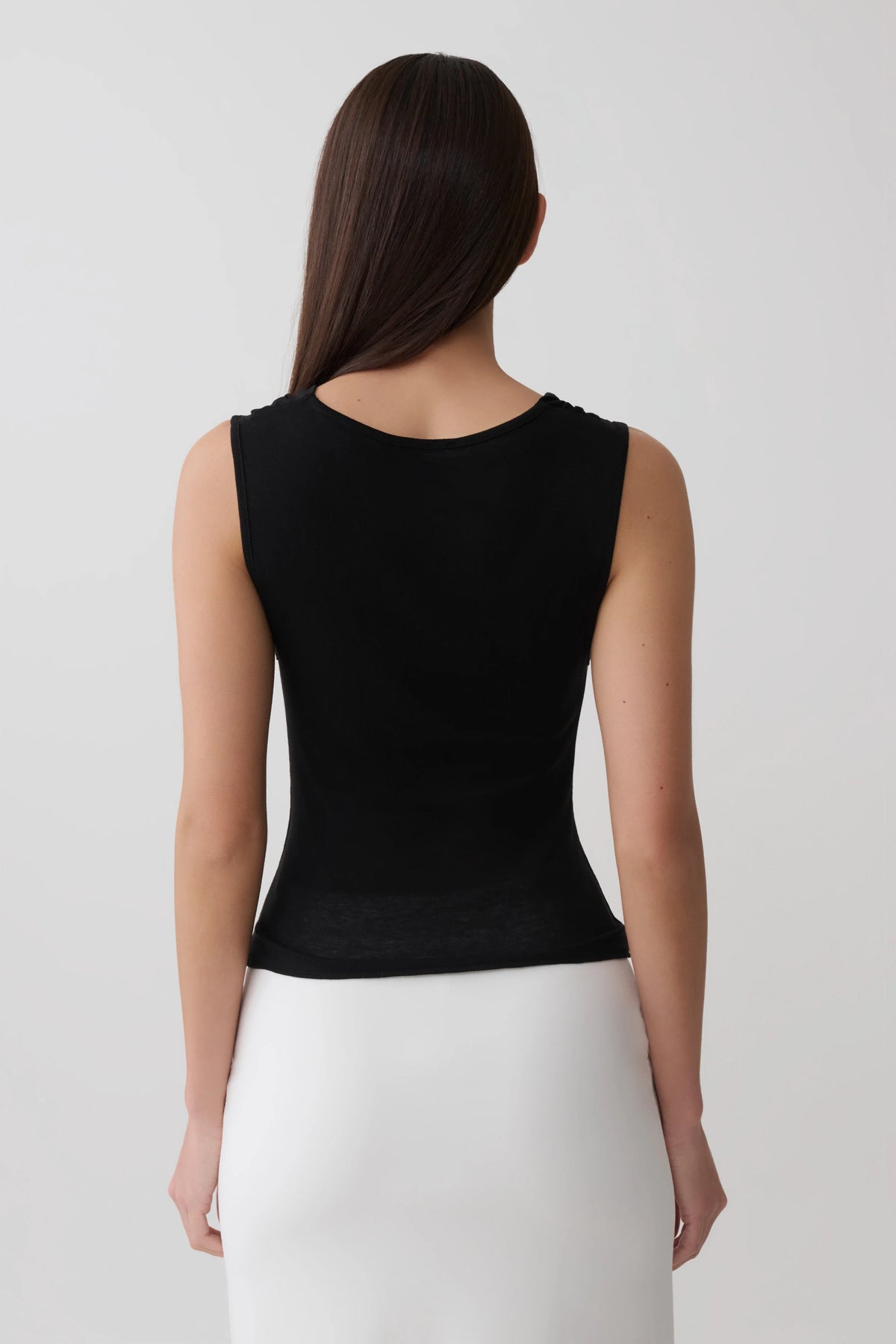 Ciaran Sleeveless Sheer Top Black