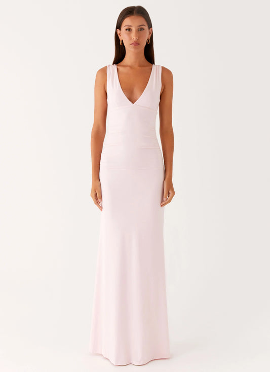 Cherry Sky Maxi Dress Baby Pink